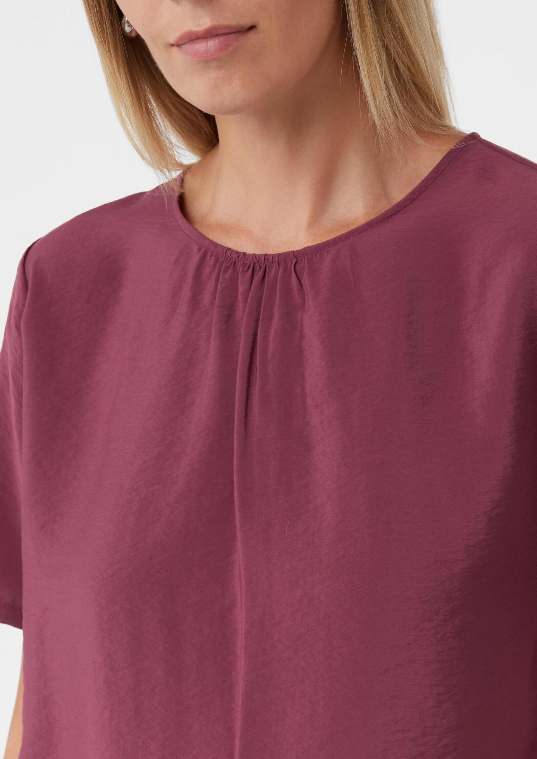 comma-kurz-rmelige-bluse-mit-raffung-regulierbarer-saum image 4