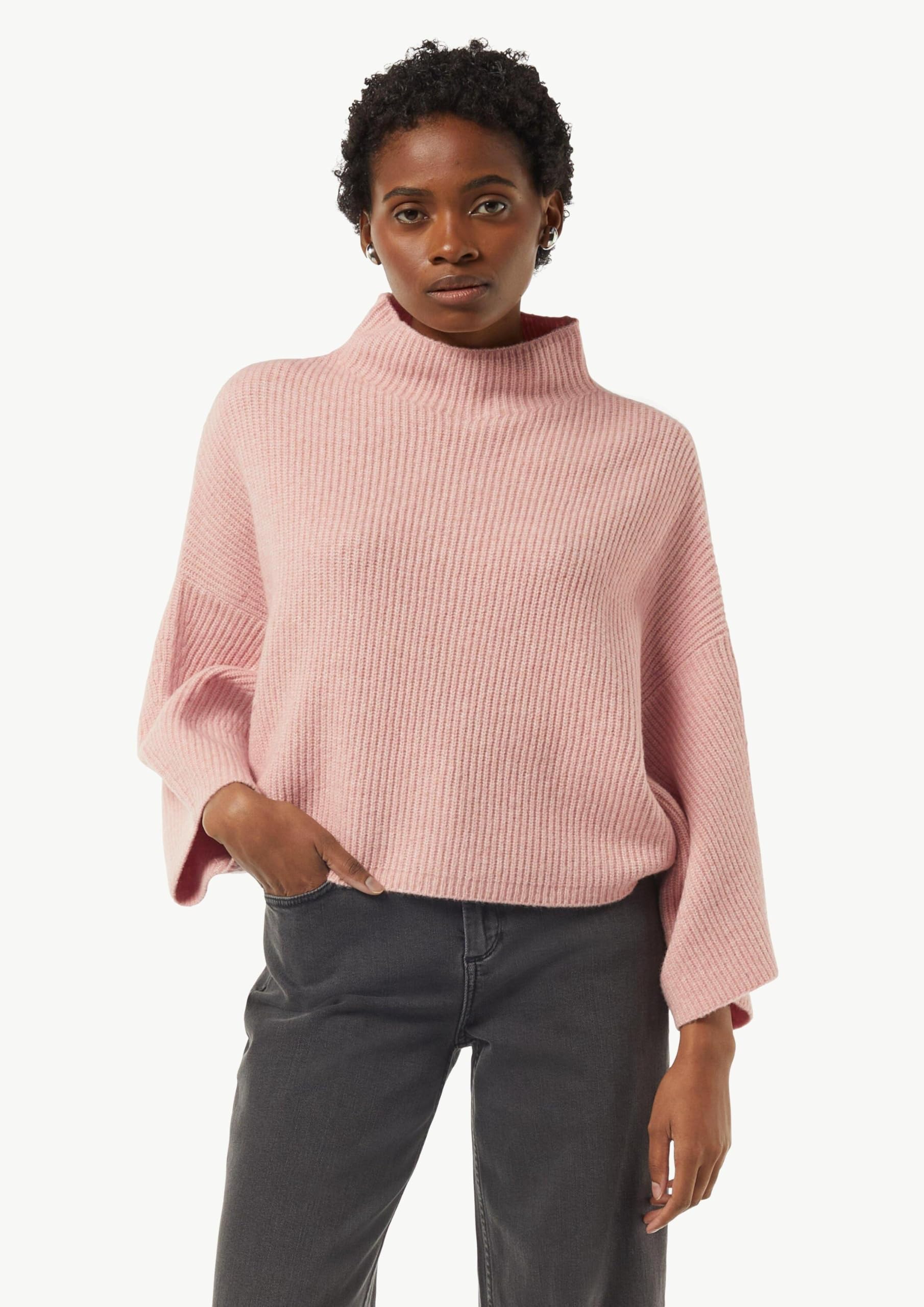 comma-ponchos-strick-poncho-mit-stehkragen-m-perlmuttrosa image 5