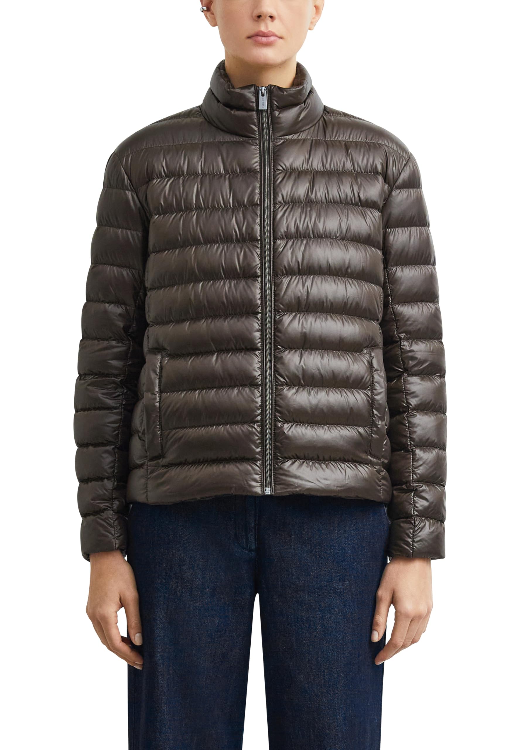 comma-outdoor-jacke-daunenjacke-hellbraun-regular-fit-stehkragen image 1