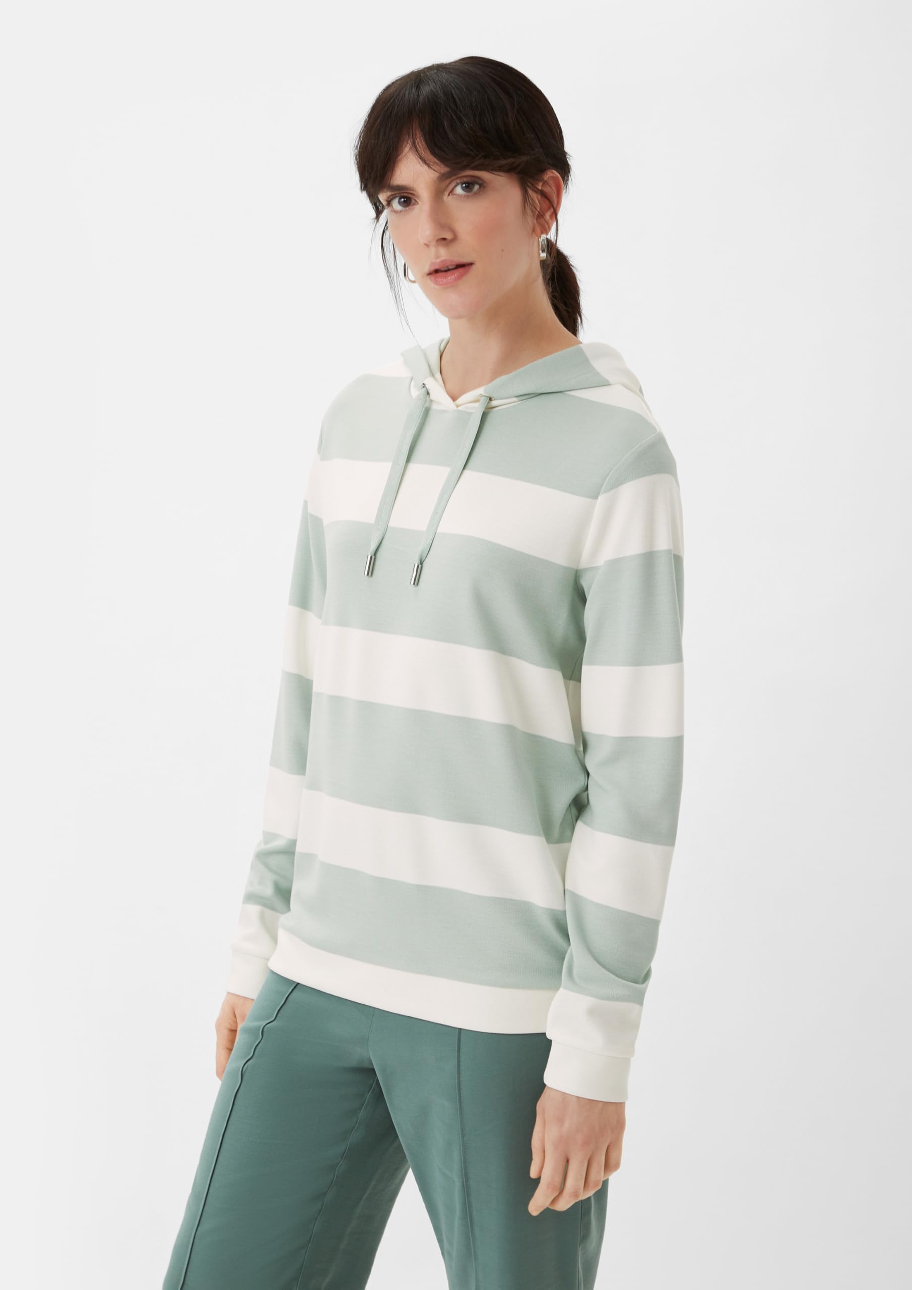 comma-sweatshirt-hoodie-damen-salbeigr-n-jersey-mit-kapuze image 5
