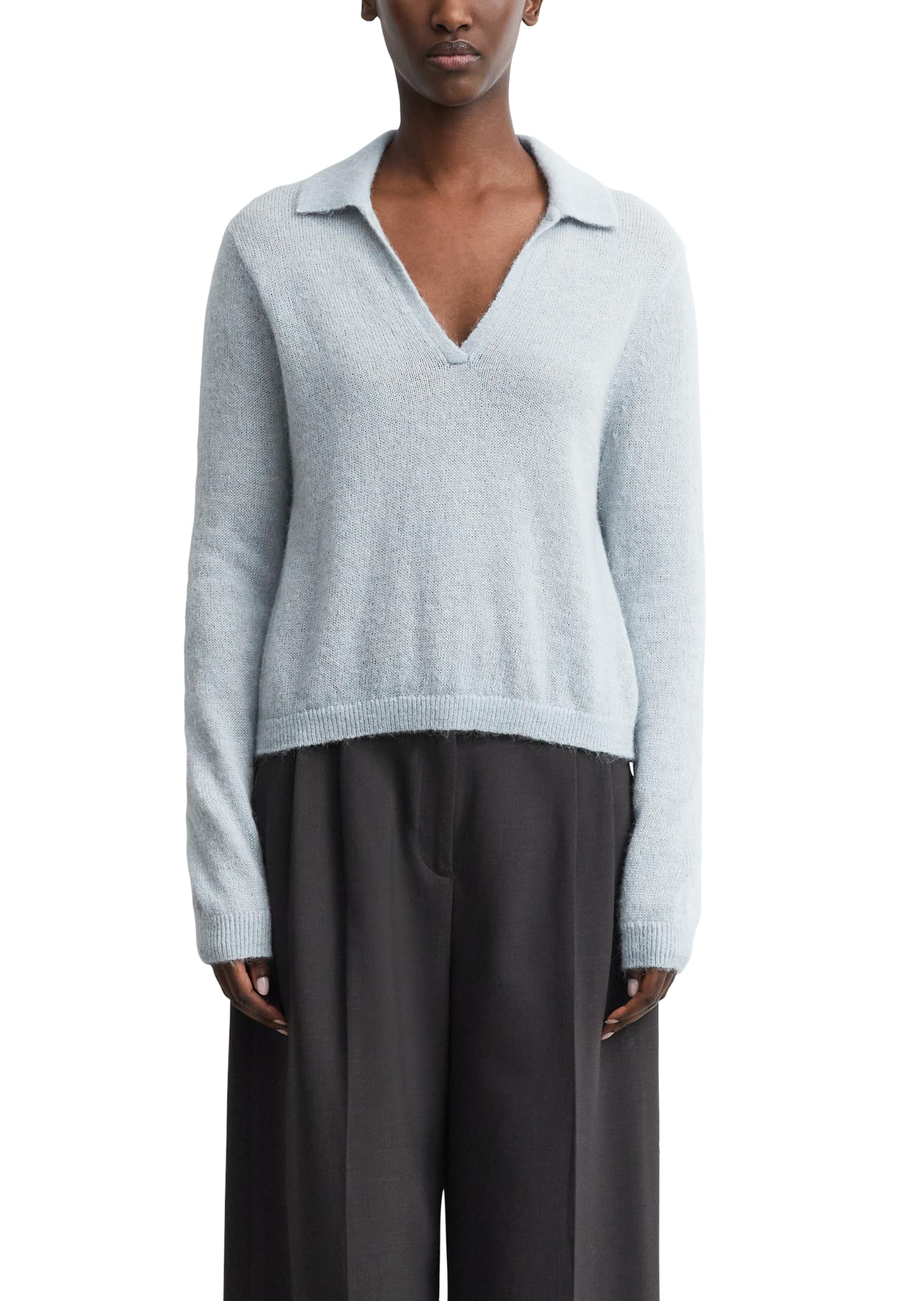 comma-damen-strickpullover-alpaka-polokragen-relaxed-fit image 1