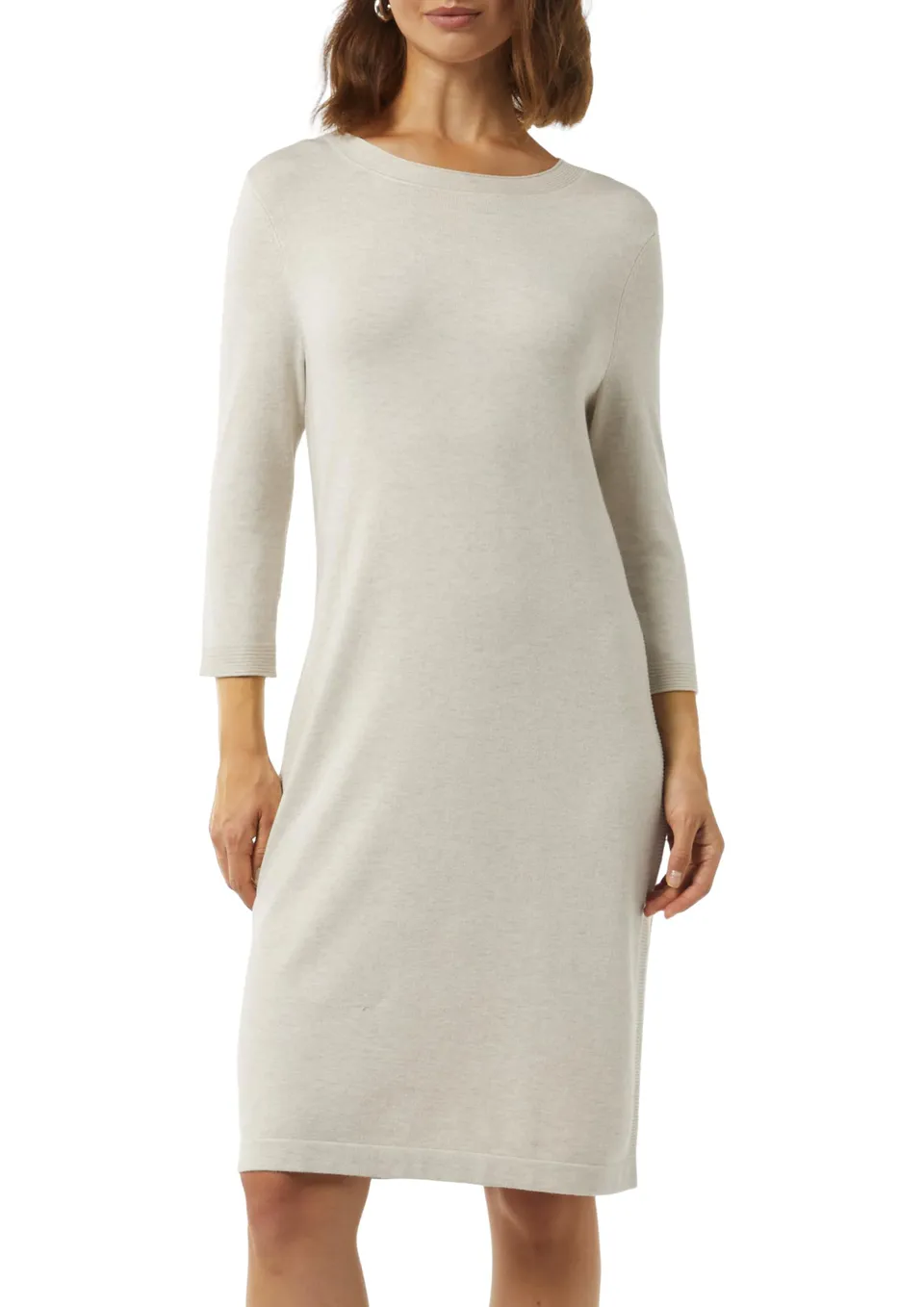 comma-strickkleid-gr-e-46-beige-relaxed-fit-midikleid image 1