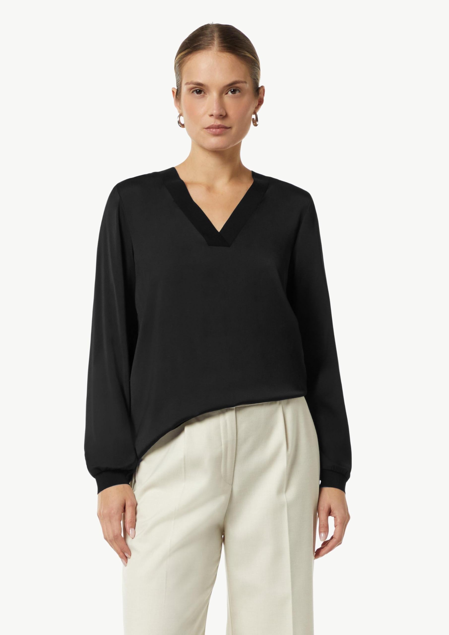 comma-satin-bluse-mit-rippb-ndchen-schwarz image 5