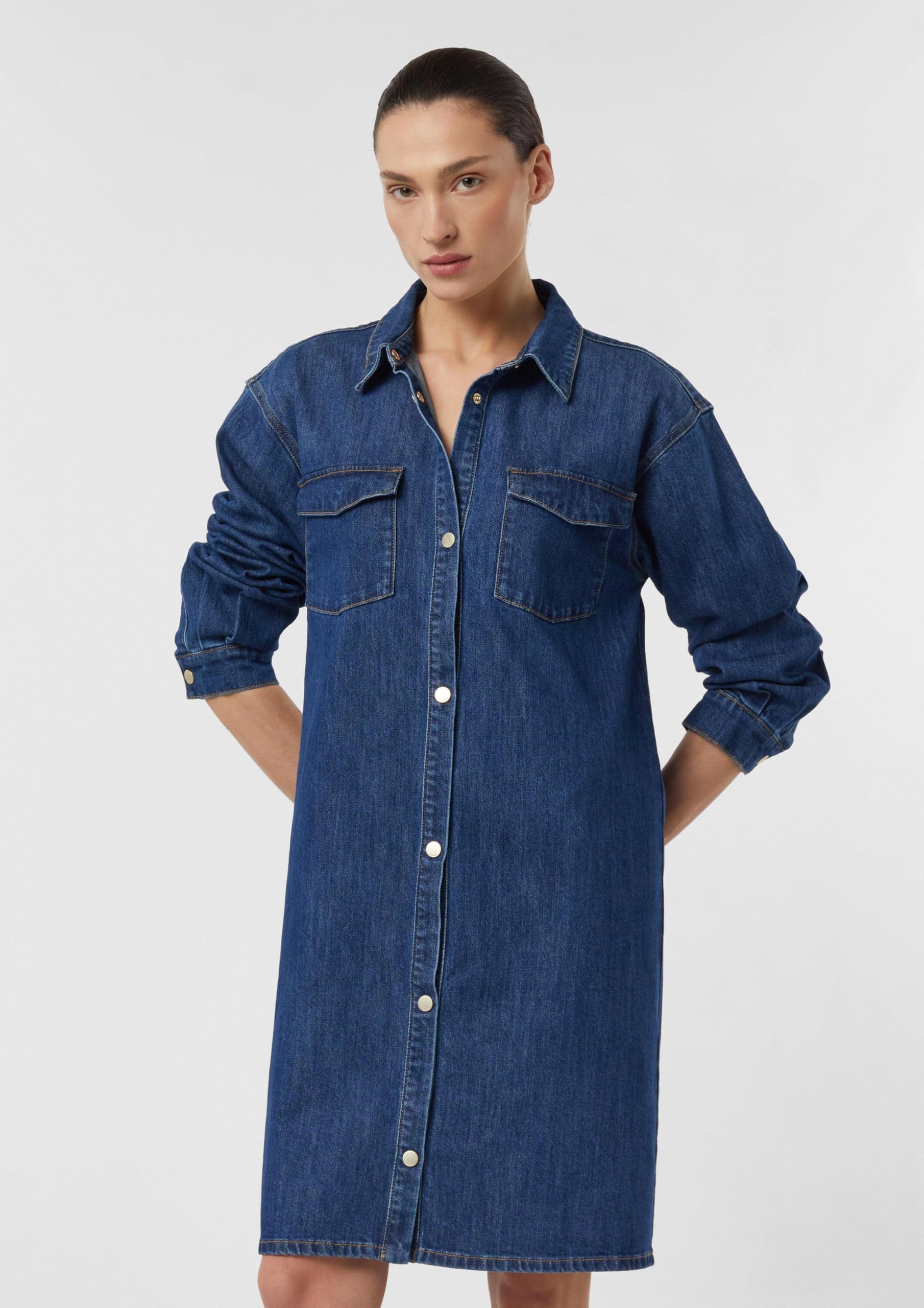 comma-kleid-damen-denim-hemdblusenkleid-gr-34 image 7