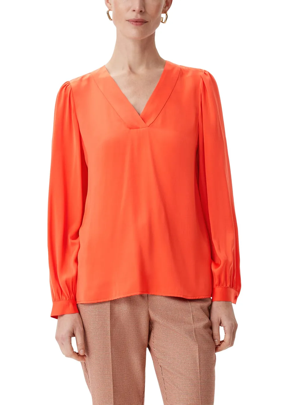 comma-satinbluse-viskosemix-orange-gr-36-damen image 1
