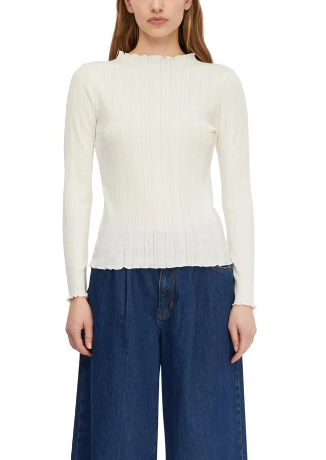 comma-2175710-ripp-shirt-langarm-damen-creme-0403 image 1