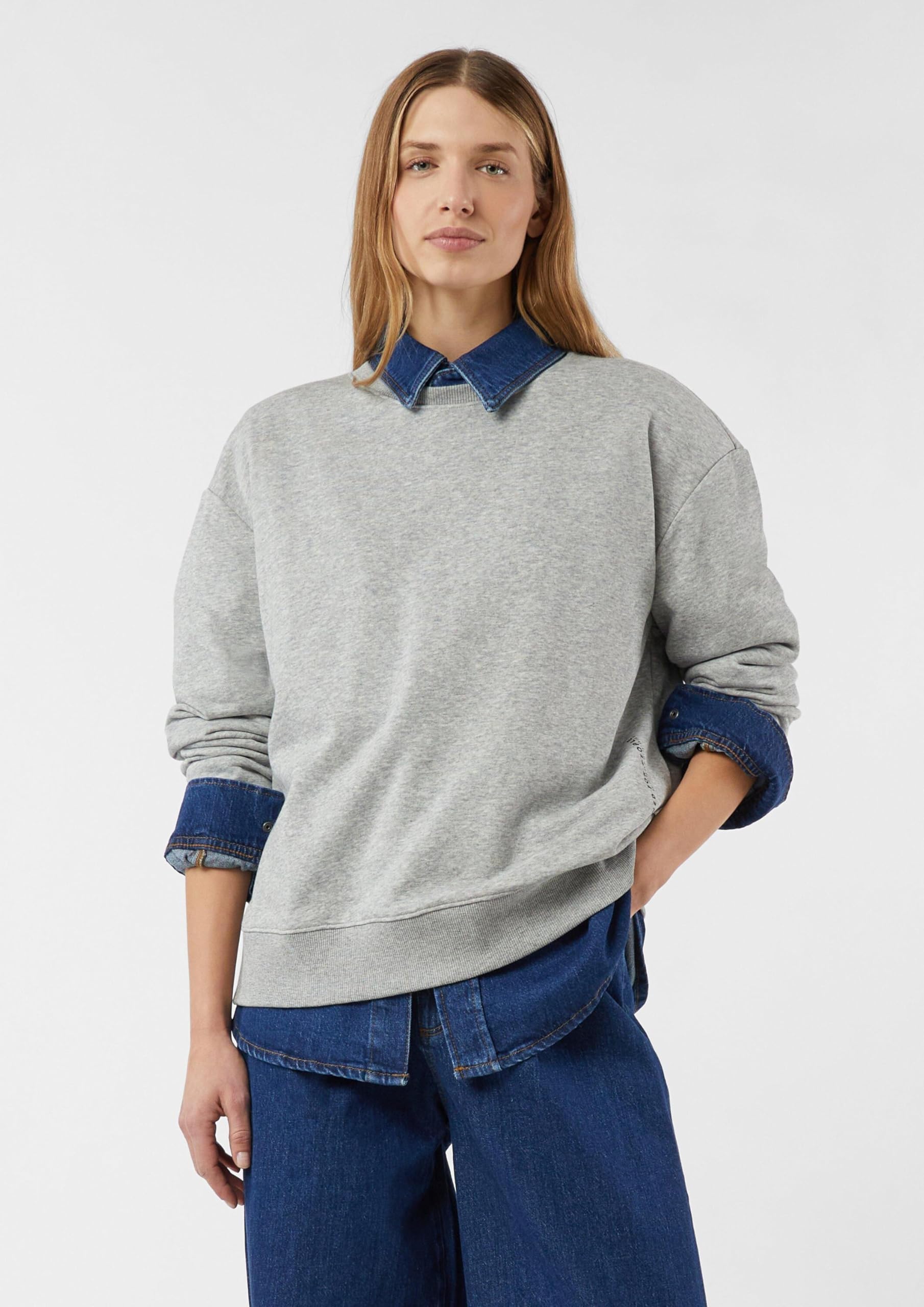 comma-oversized-sweatshirt-relaxed-fit-olivgr-n-hellgrau-pullover image 7