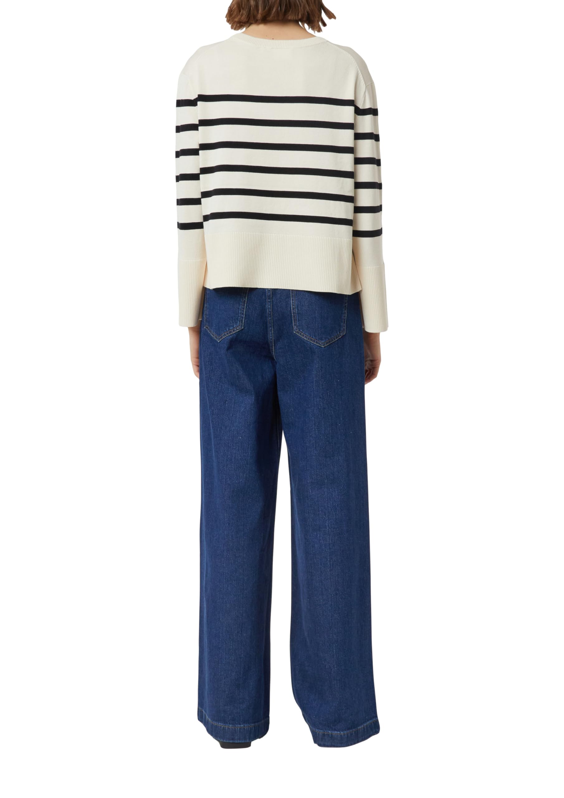 comma-streifenpullover-blau-wei-weite-rmel-strick image 2