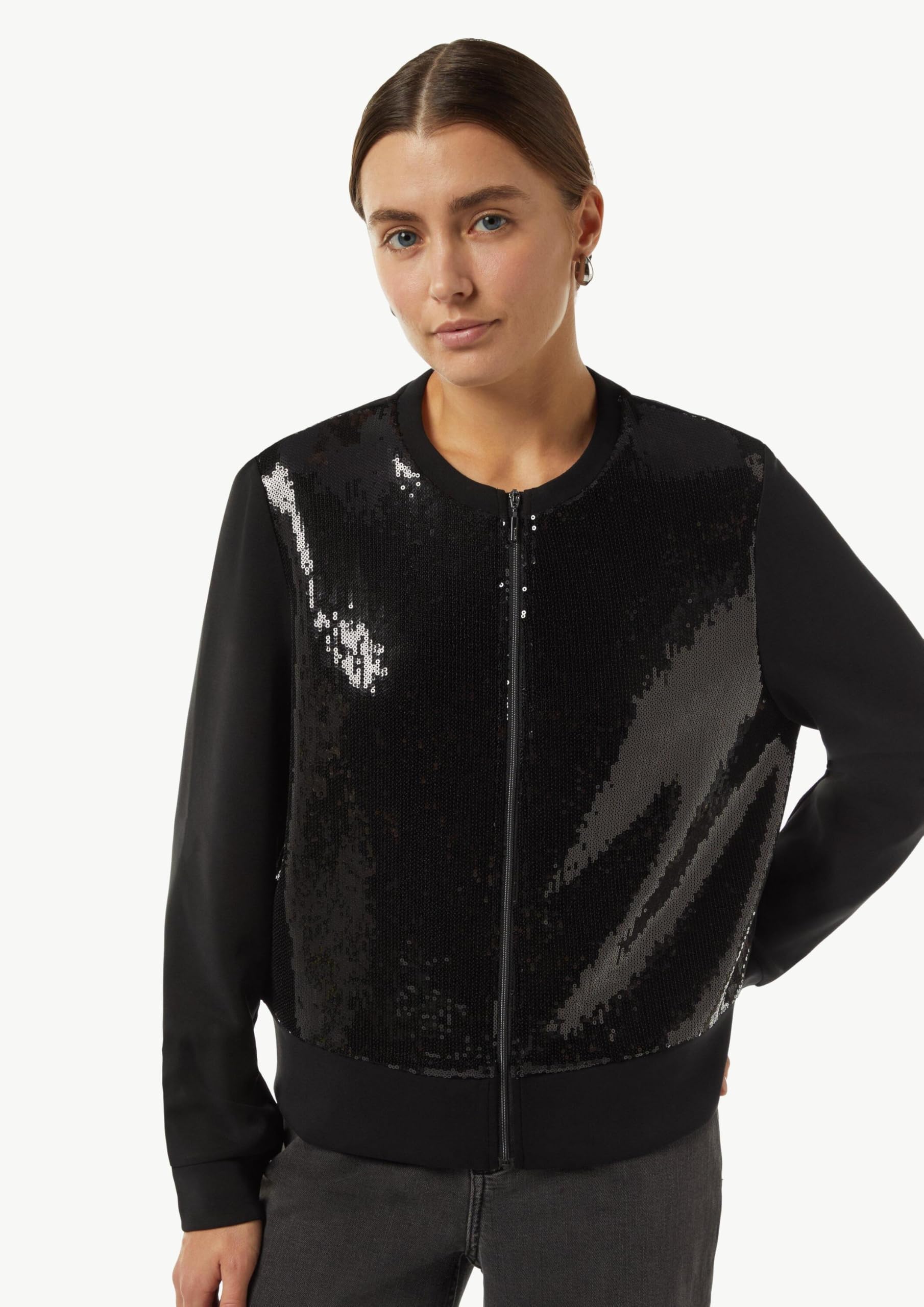 comma-sweat-jacke-gr-44-schwarz-pailletten-besatz image 4
