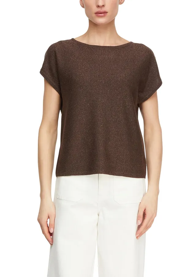 comma-knitwear-pullover-gr-34-dunkelbraun-glitzer image 1