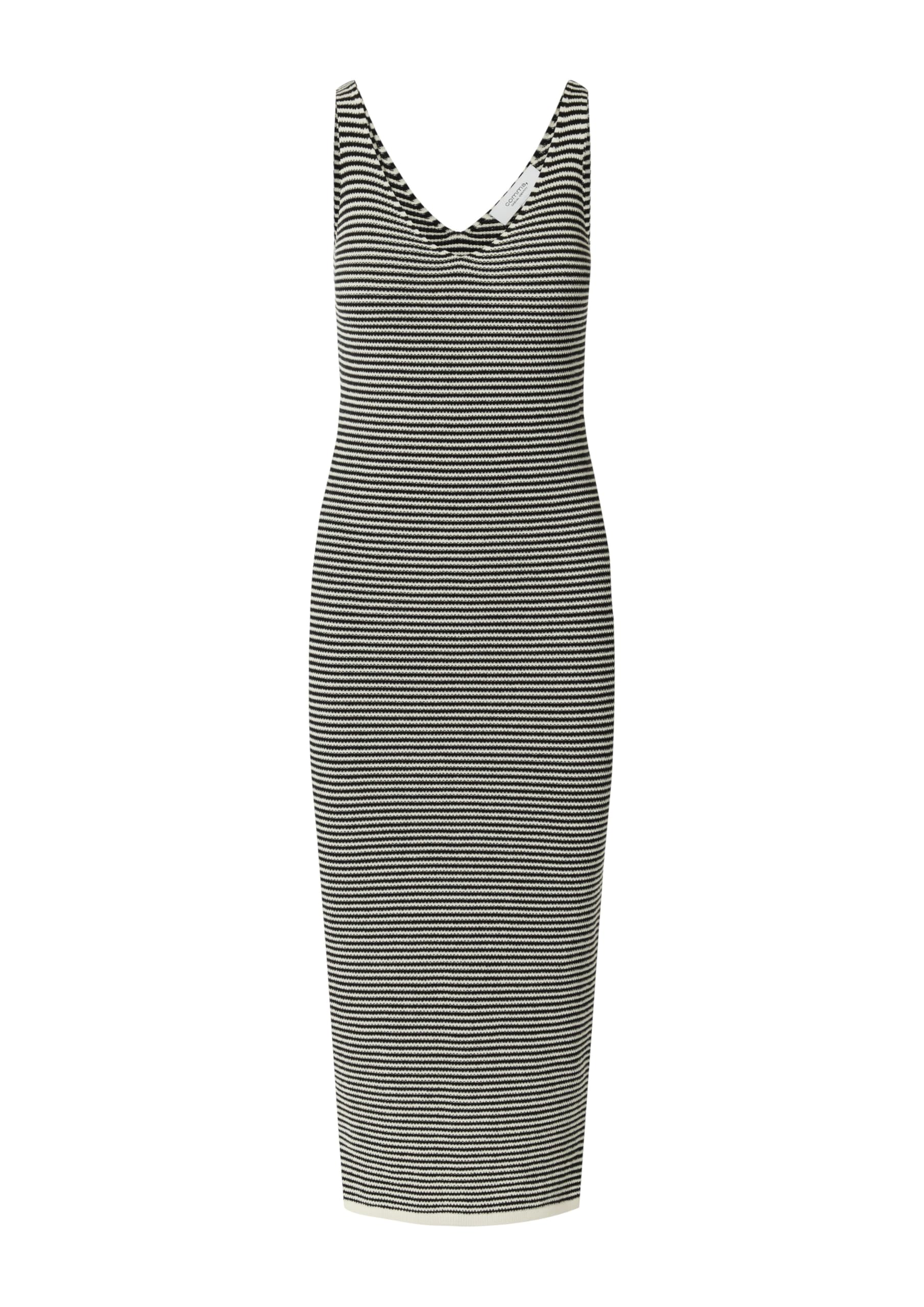 comma-strickkleid-streifen-creme-schwarz-gr-42 image 3