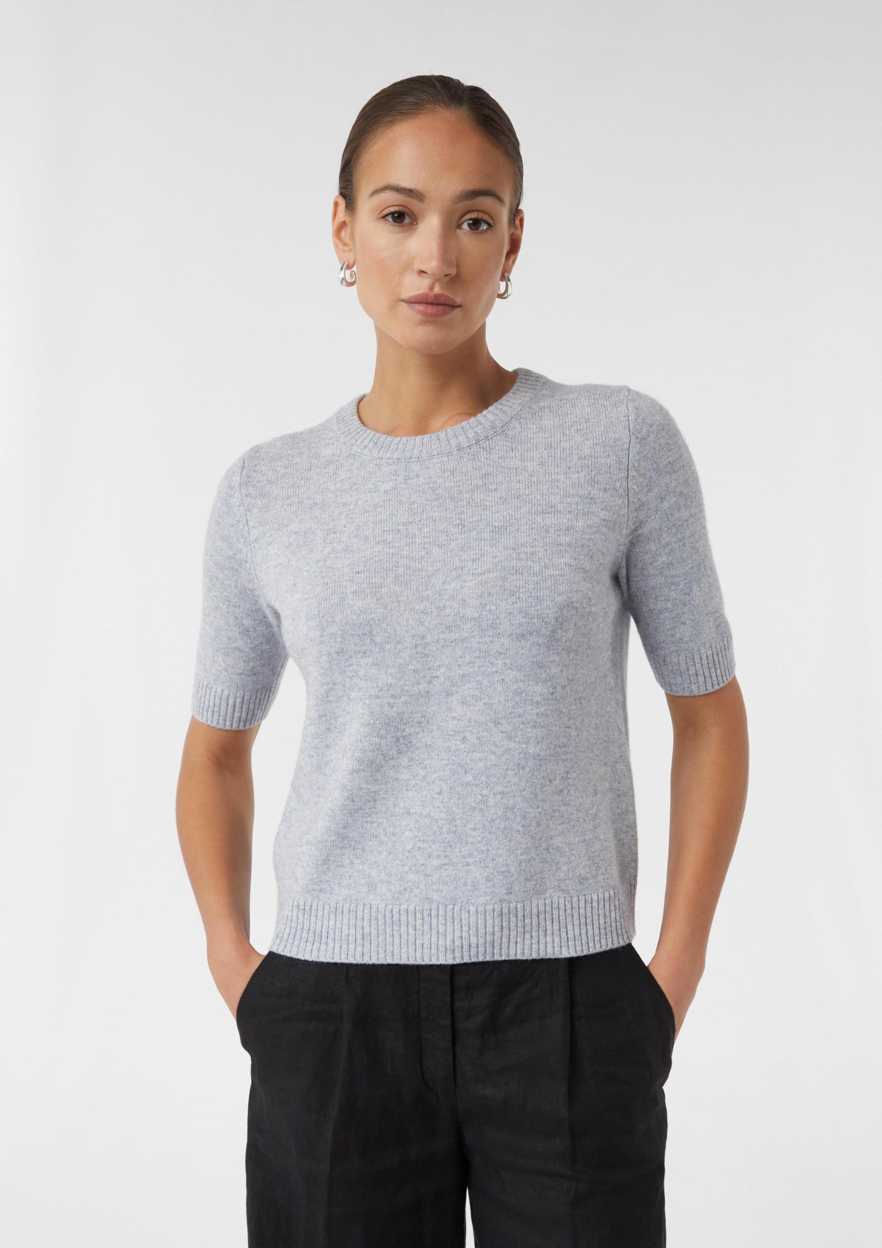 comma-knitwear-strickpullover-2169577-gr-42-hellgrau-kurzarm image 5