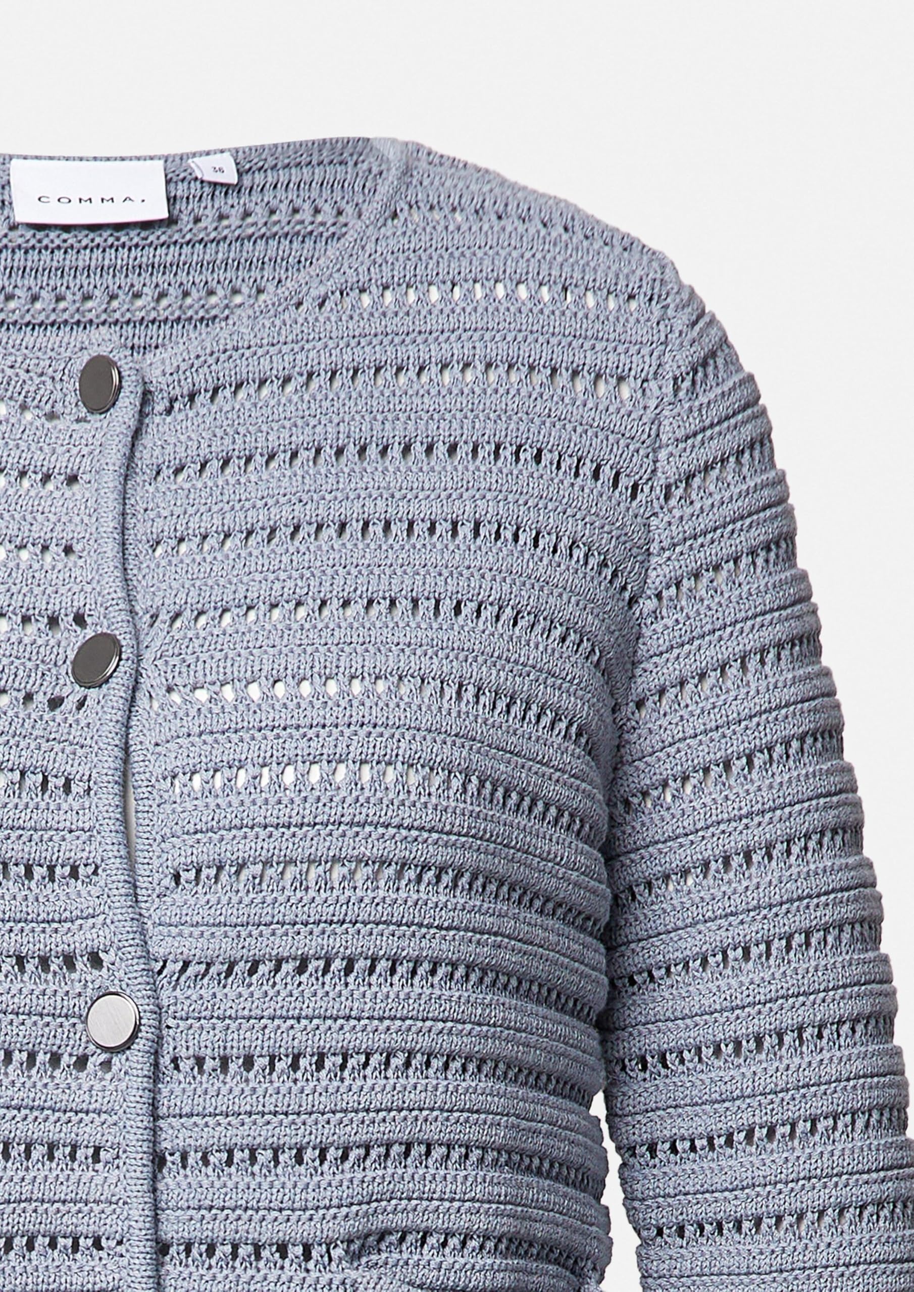 comma-strickjacke-2168921-damen-schiefergrau-cardigan-gestreift image 4