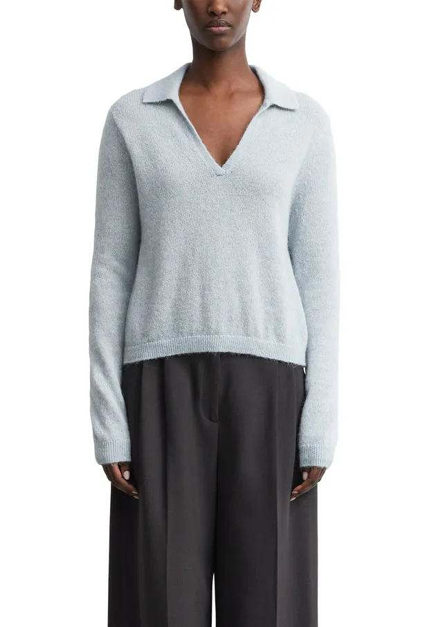 comma-damen-strickpullover-alpaka-polokragen-relaxed-fit image 1