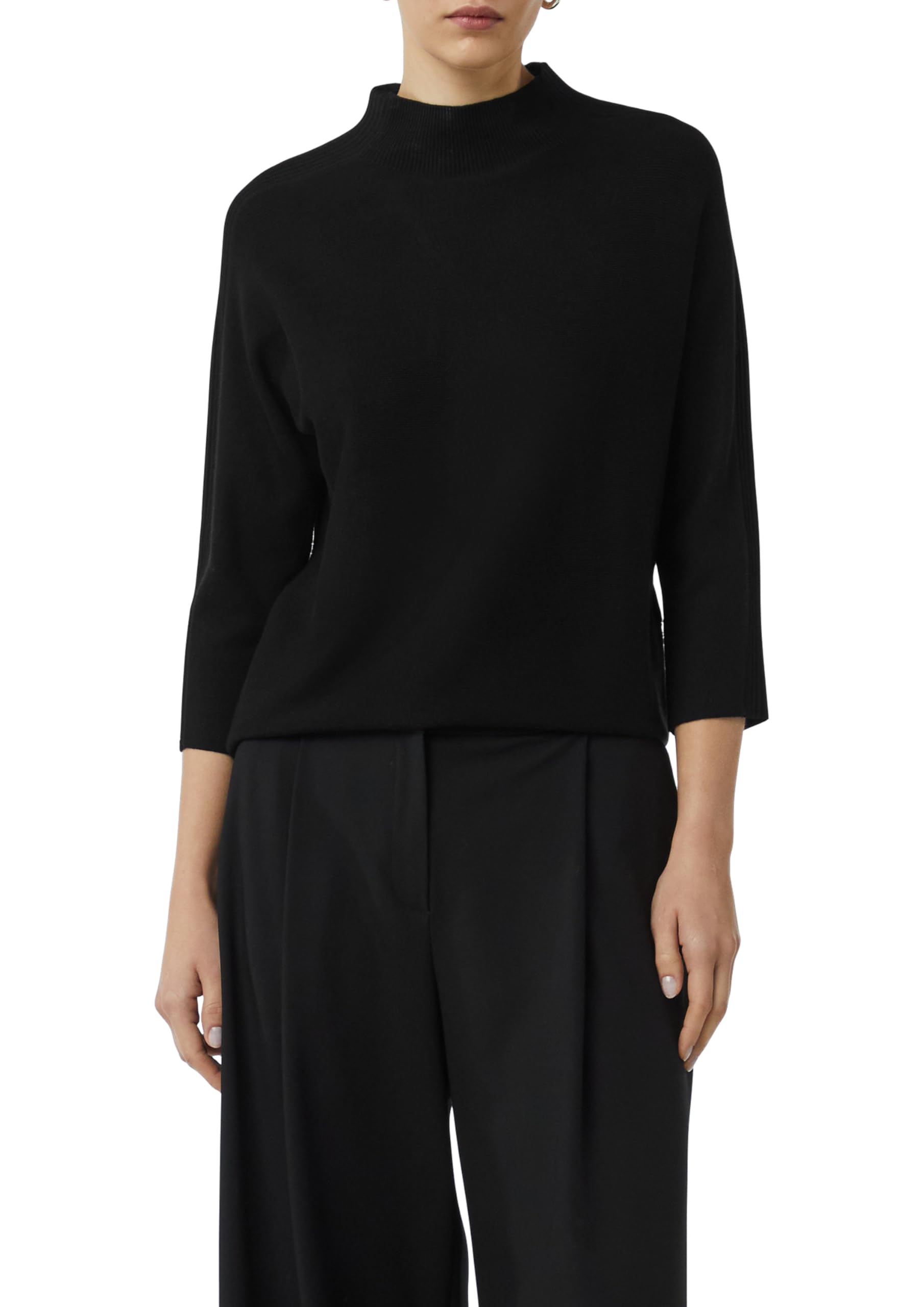 comma-feinstrickpullover-damen-schwarz-stehkragen-gr-40 image 1
