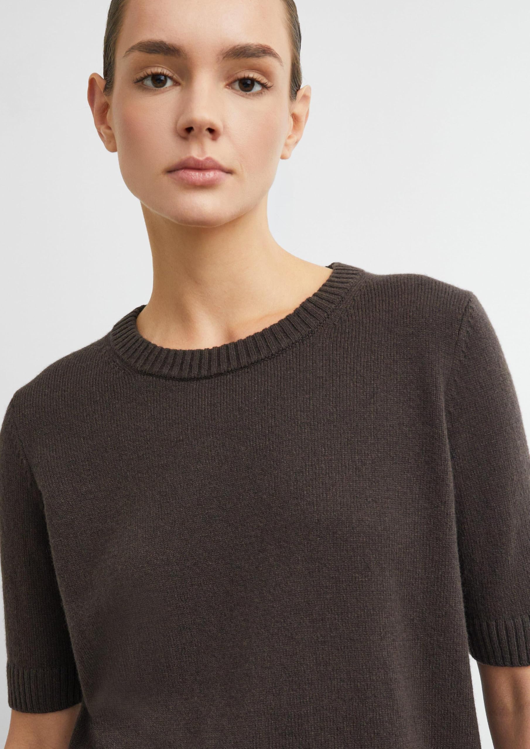 comma-knitwear-strickpullover-kurzarm-dunkelbraun-gr-34 image 3