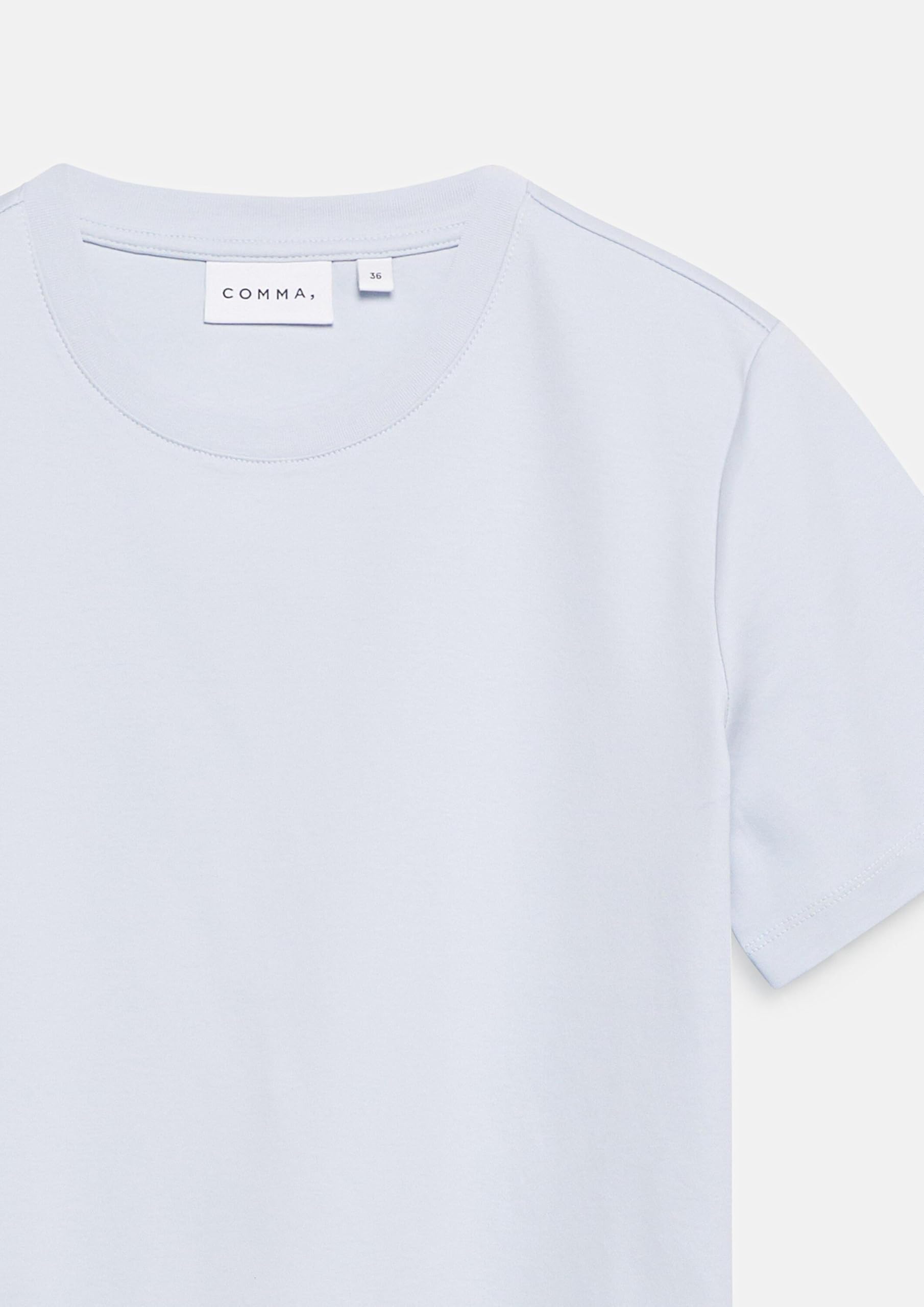 comma-basic-t-shirt-damen-top-baumwolle-uni image 5