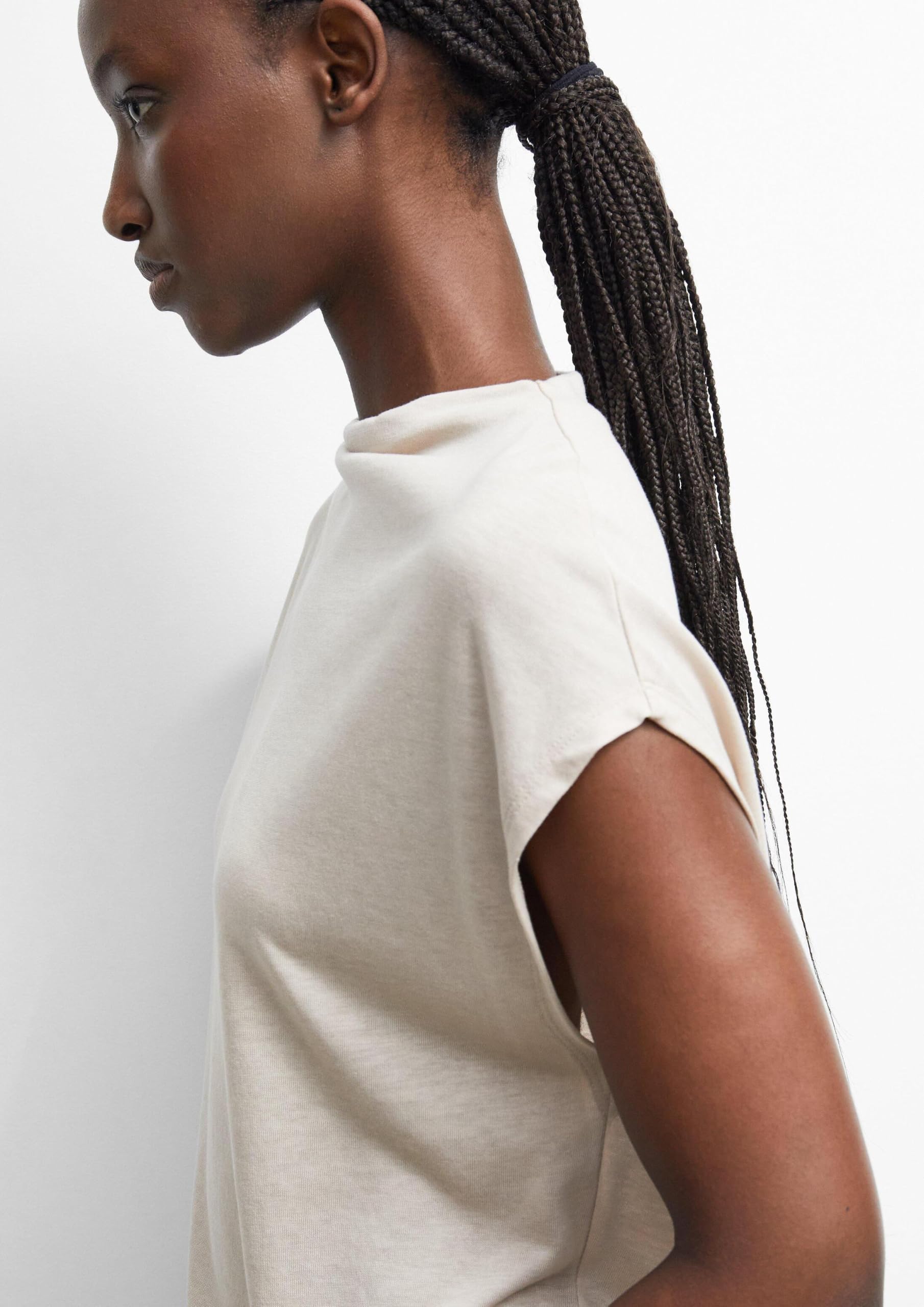 comma-t-shirt-mockneck-kurzarm-beige-gr-32 image 3