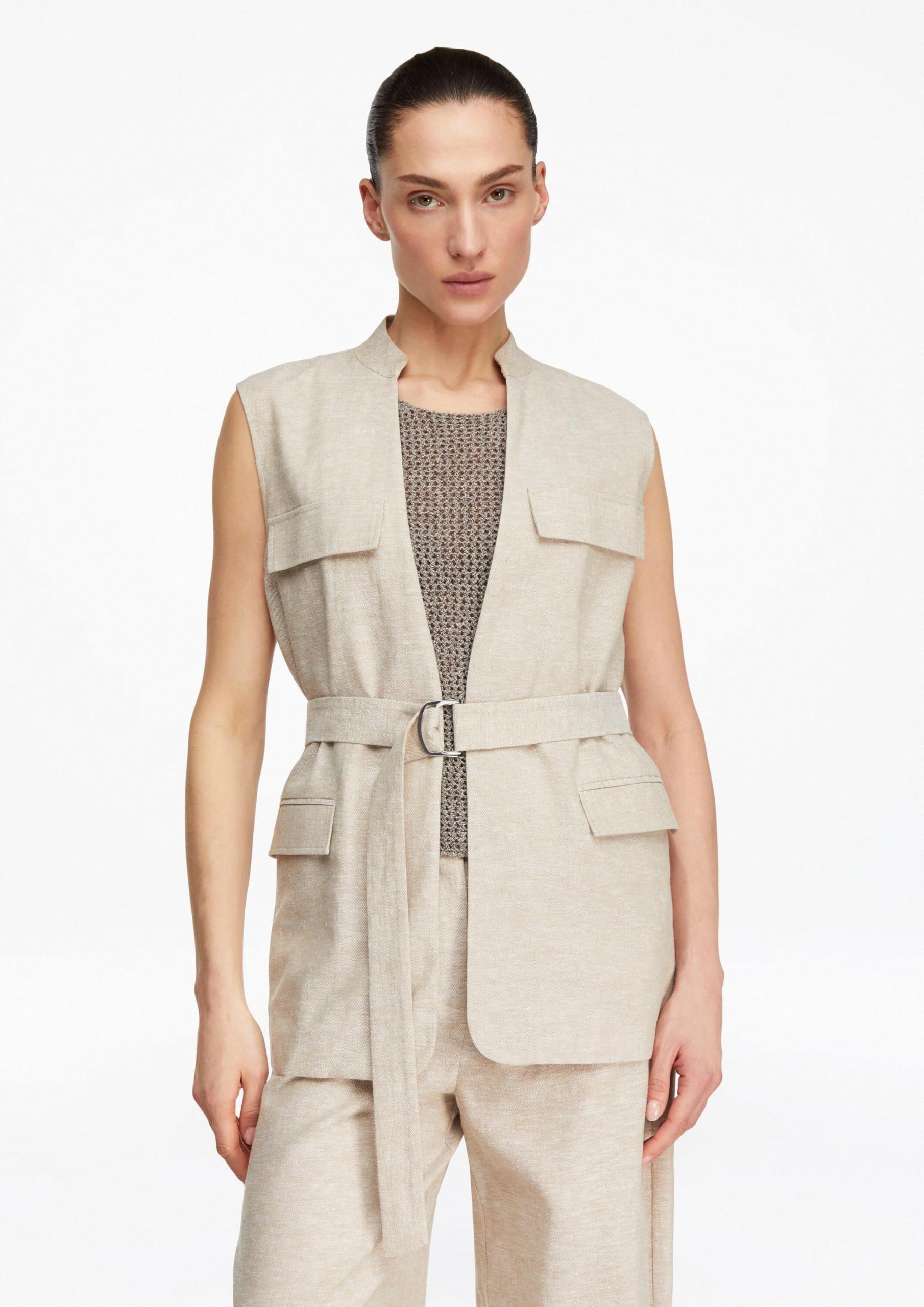 comma-utility-weste-damen-leinen-mix-gr-32-stehkragen image 6