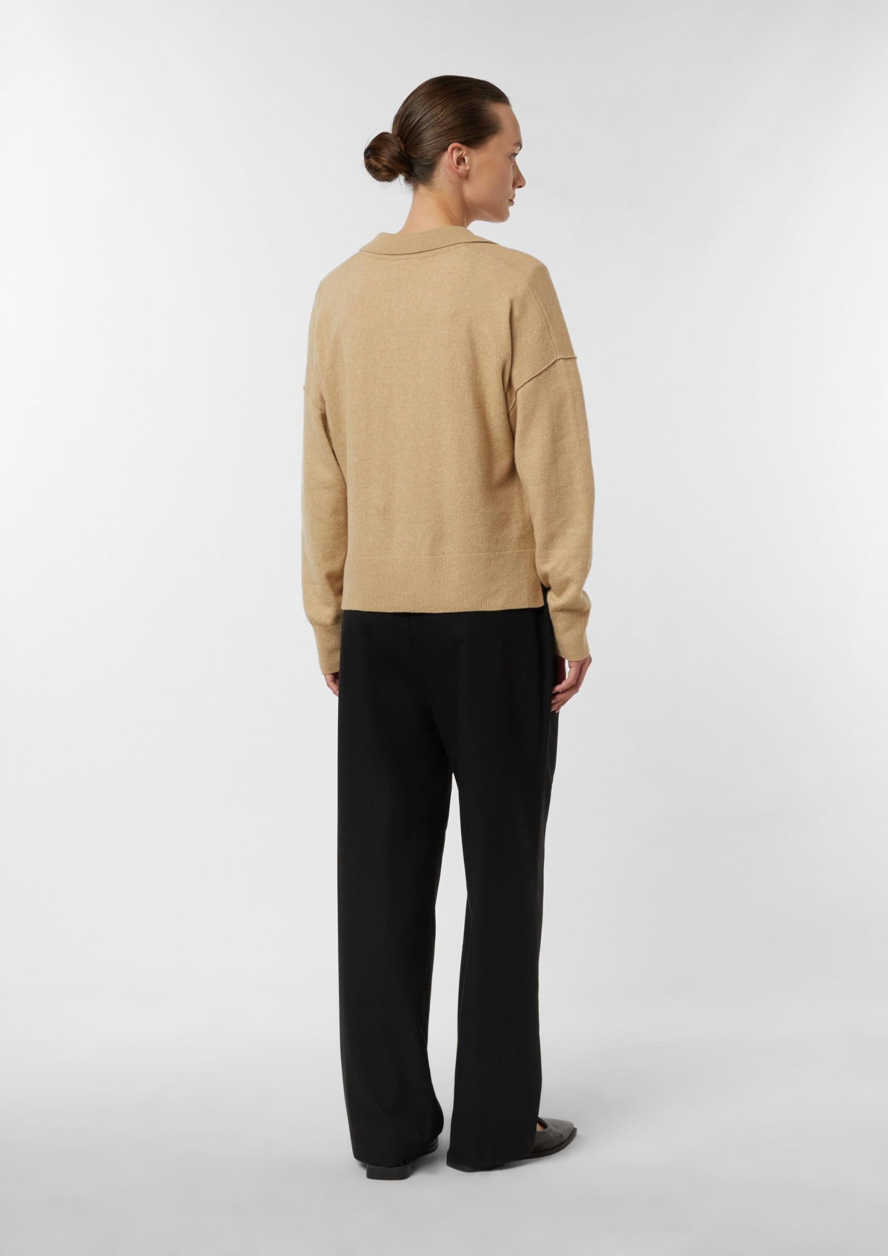 comma-strickpullover-polokragen-relaxed-fit-sandstein image 3