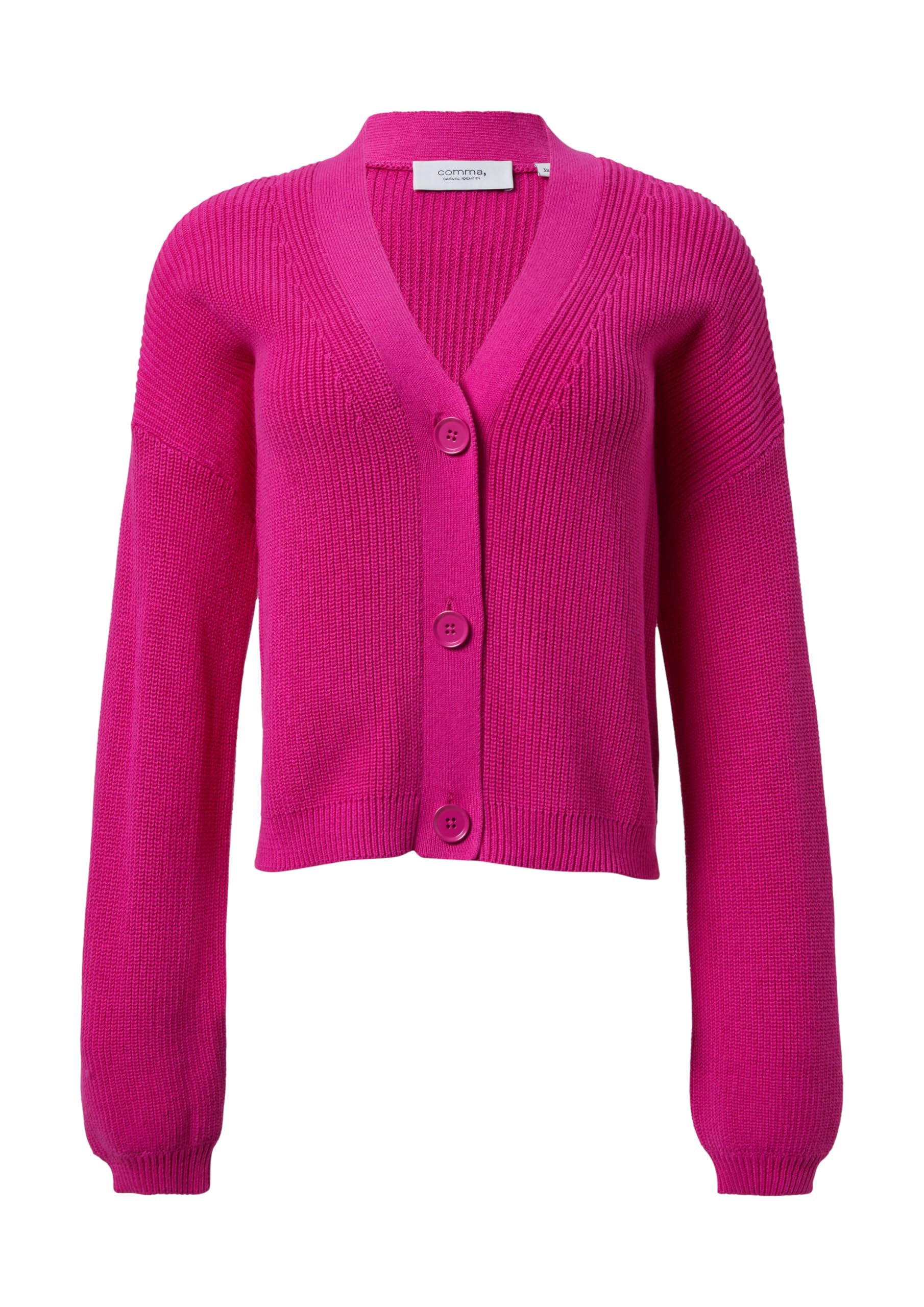 comma-cardigan-ripp-strickjacke-creme-berschnitten image 3