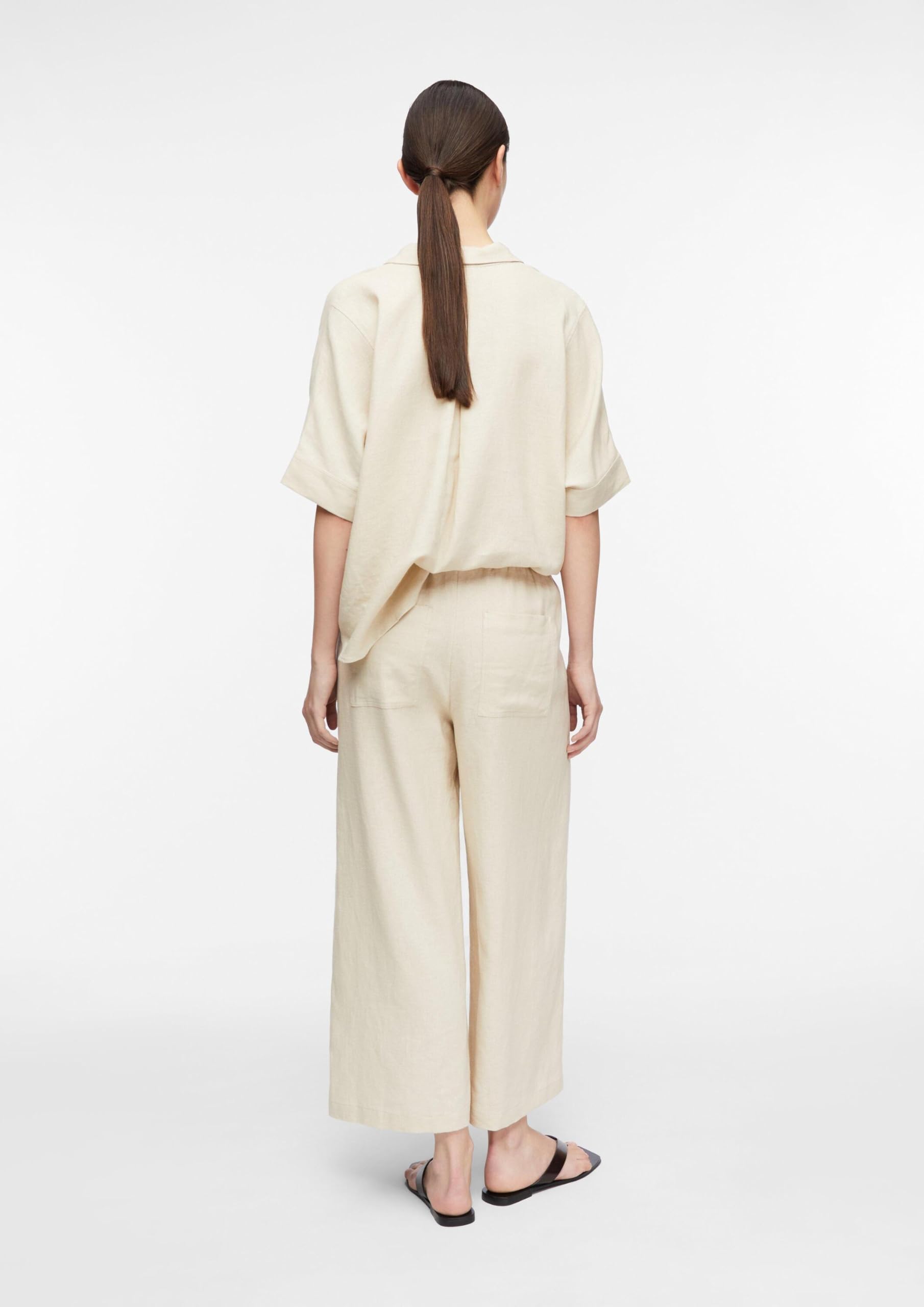 comma-trousers-culotte-gr-beige-viskosemix-streifen image 7