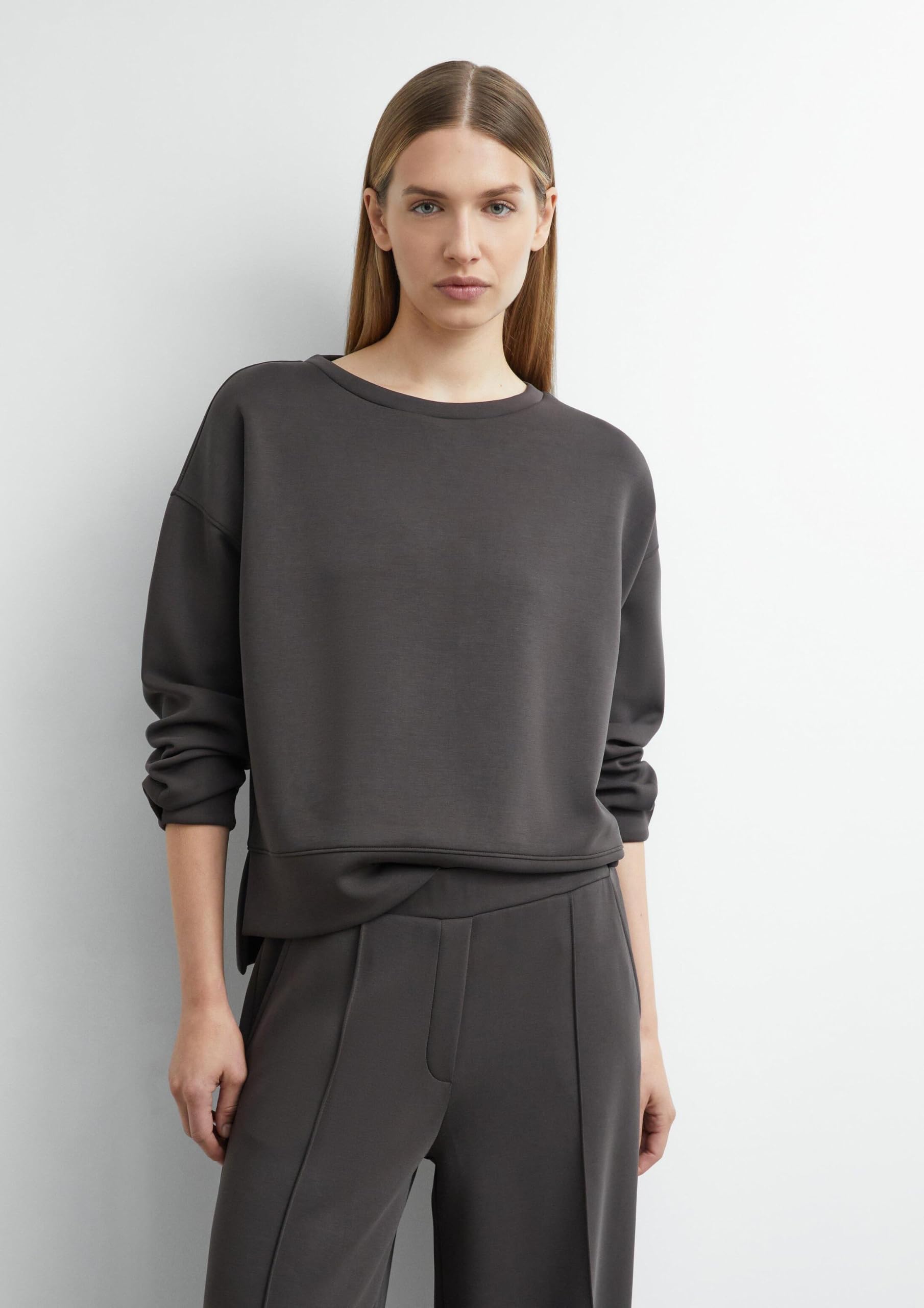 comma-sweatshirt-regular-fit-faltendetail-gr-36-braun image 6