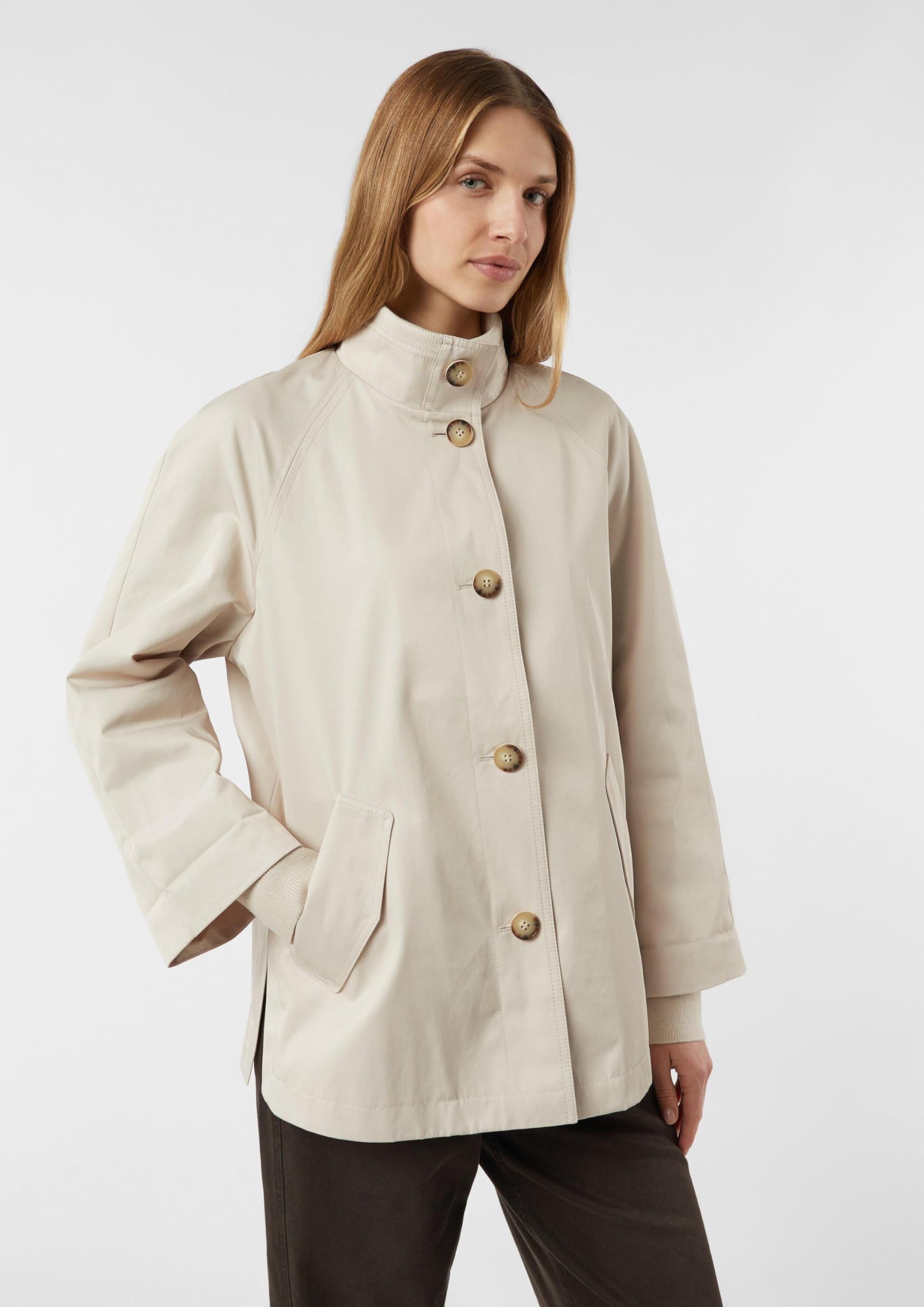 comma-cape-jacke-brown-stehkragen-relaxed-fit image 5