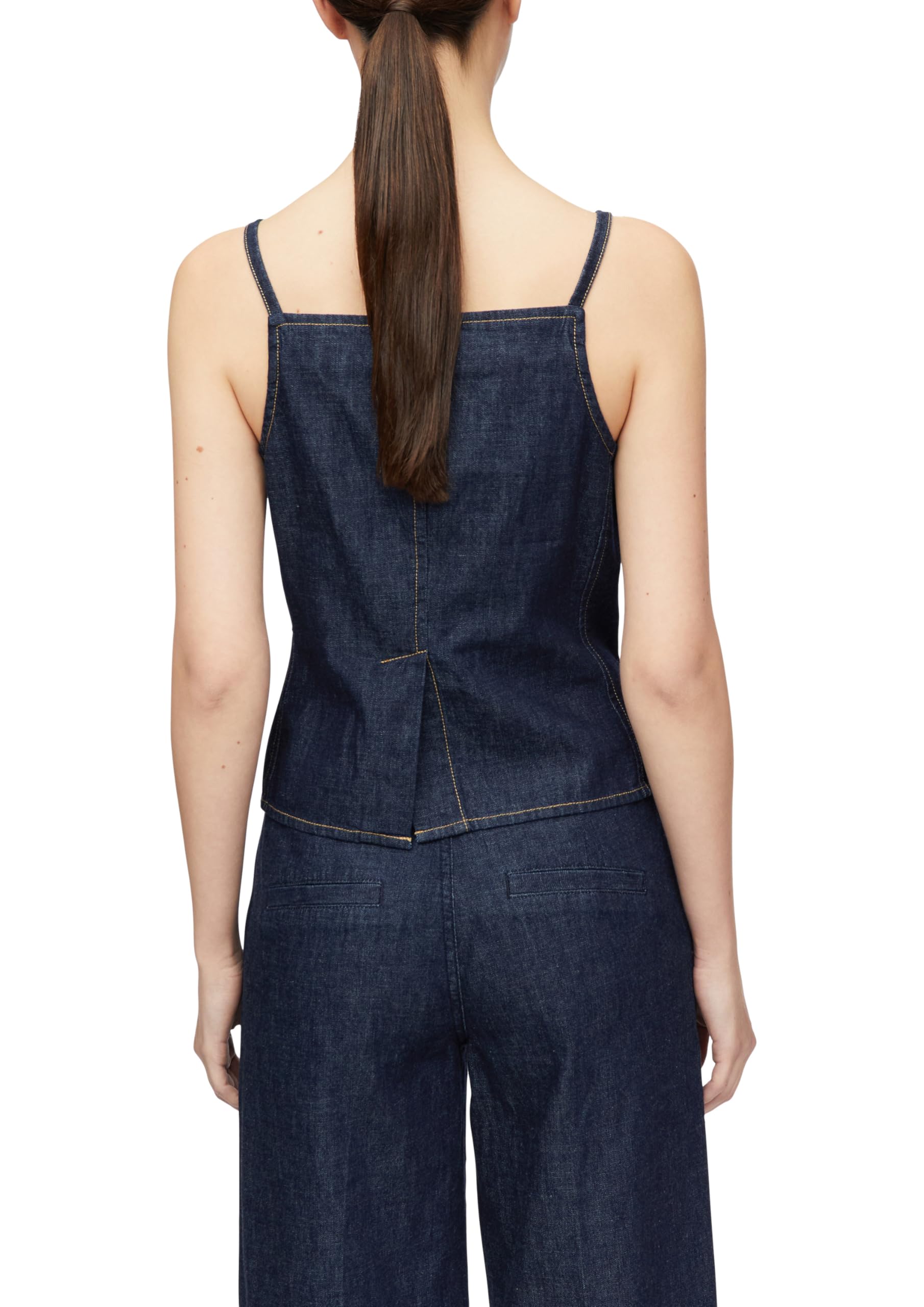 comma-jeans-denim-top-karreeausschnitt-rmellos-gr-38 image 2