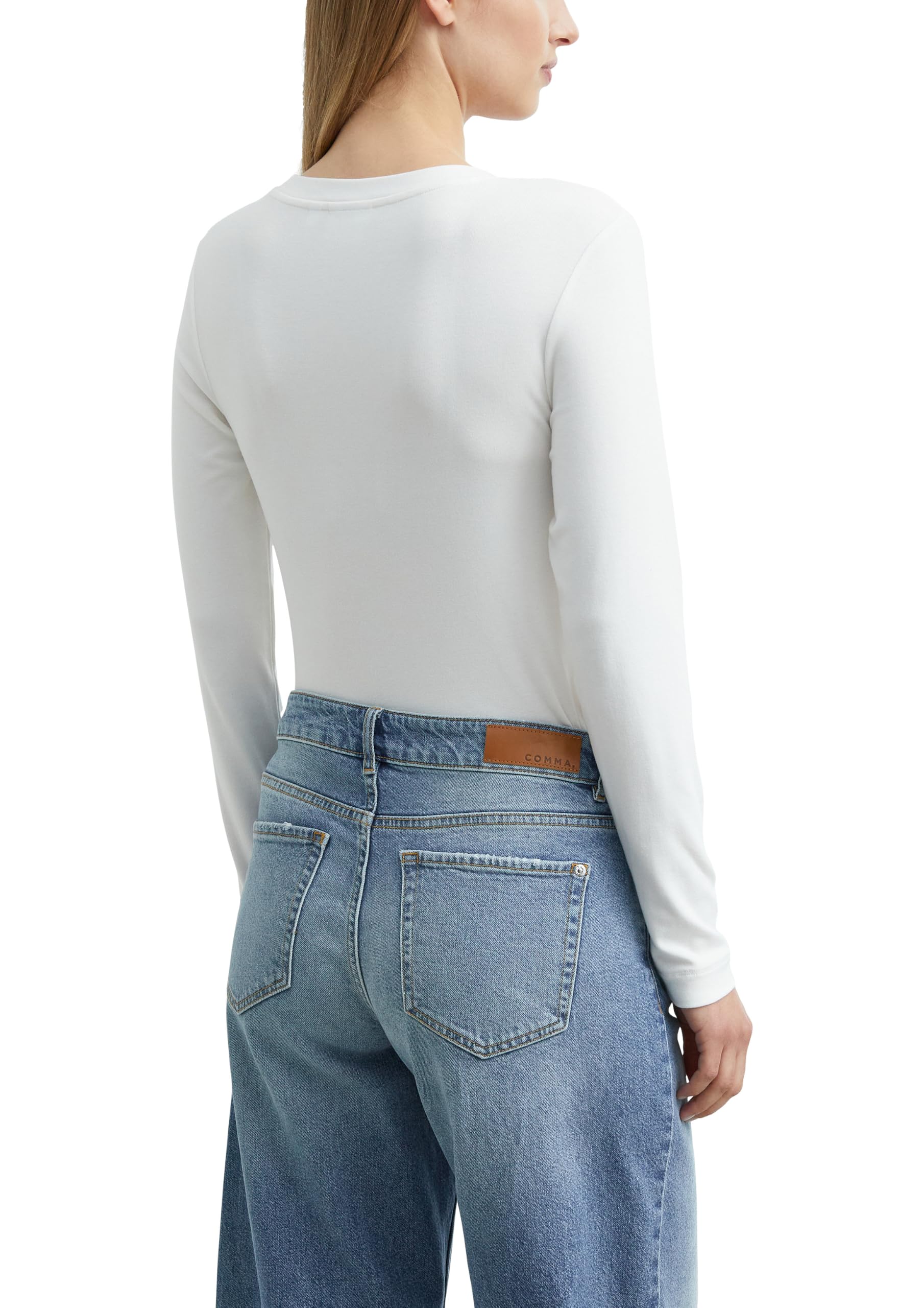 comma-langarm-shirt-slim-fit-jersey-damen-wei-gr-34 image 2