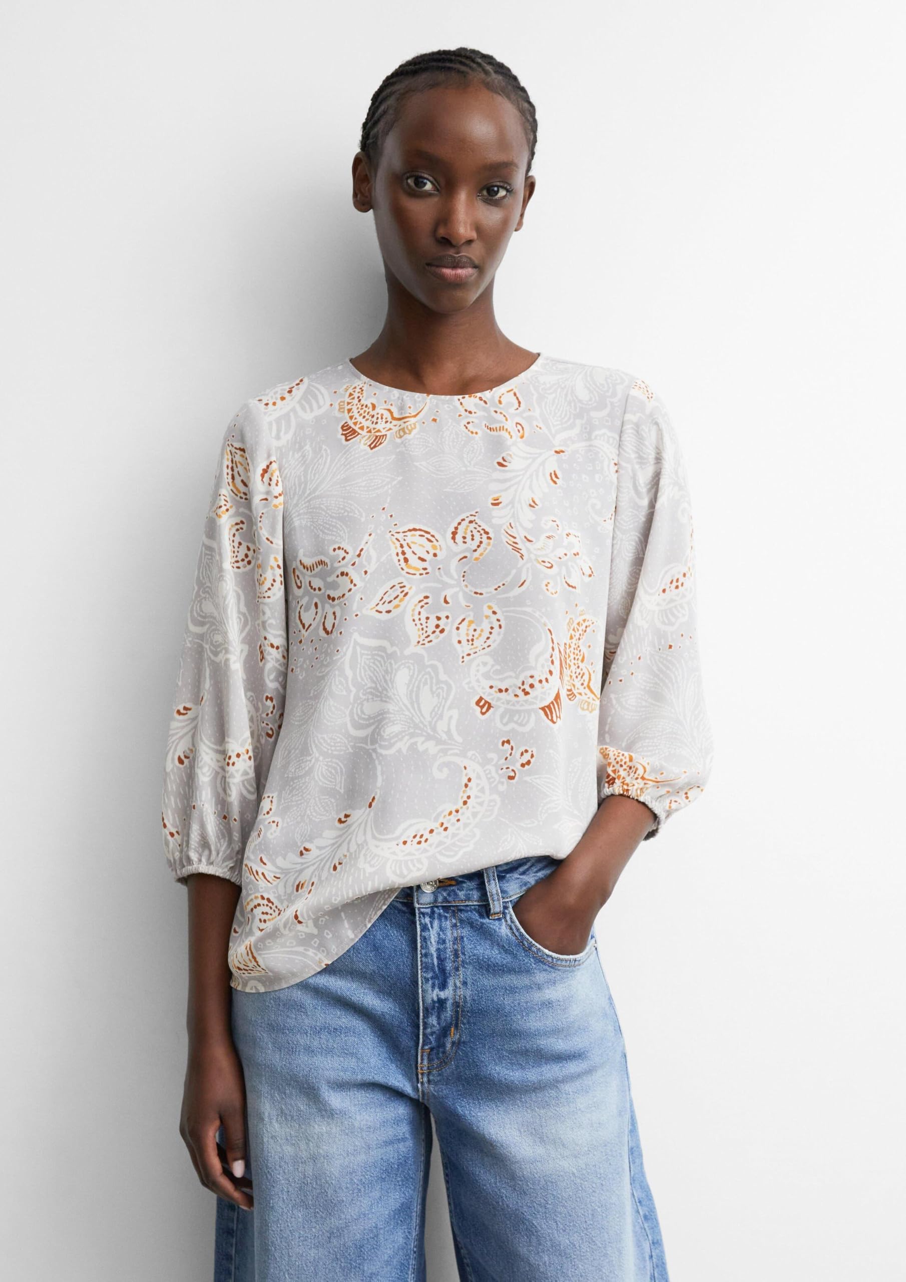 comma-bluse-all-over-print-3-4-arm-gr-32-crew-neck image 6