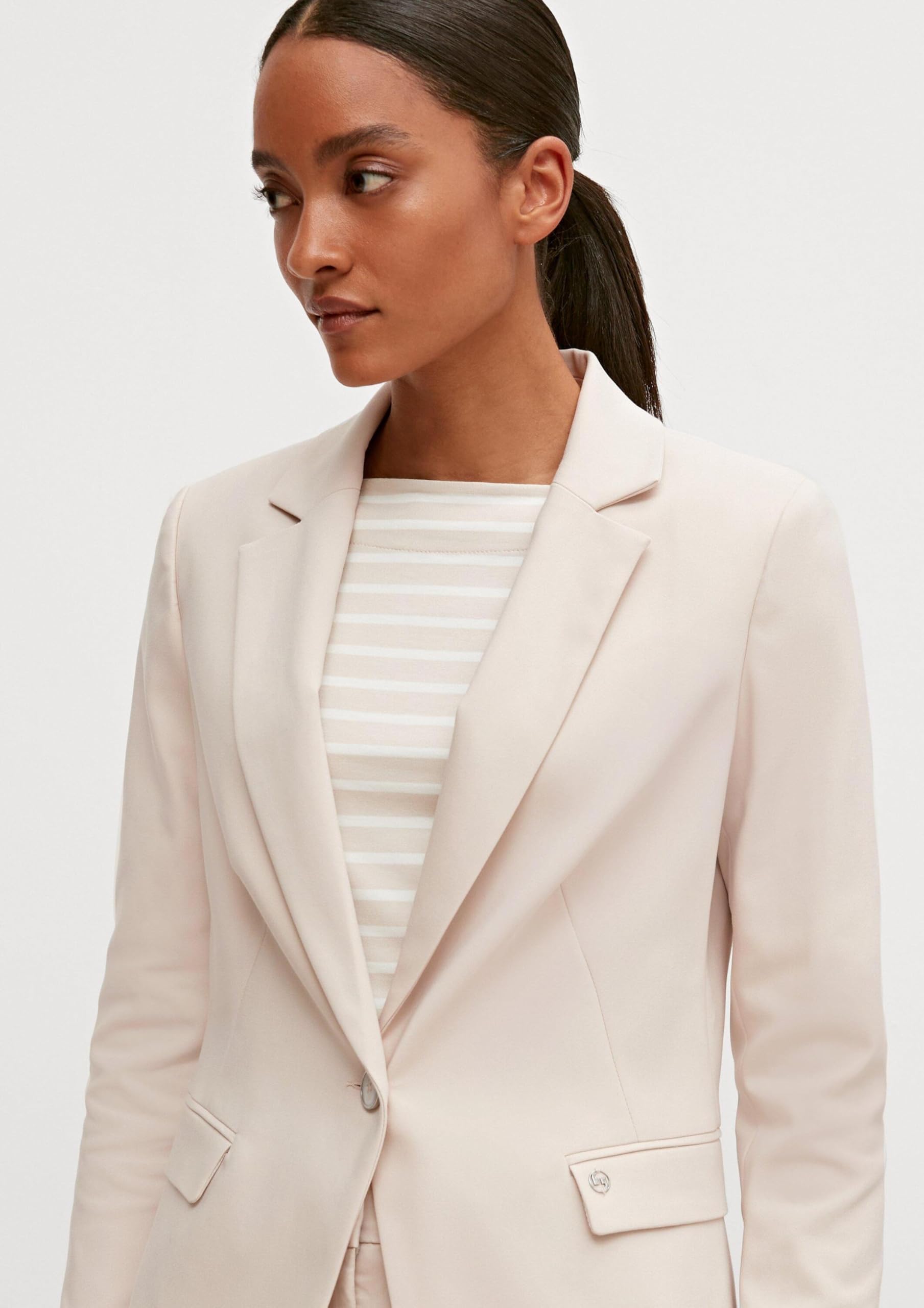 comma-blazer-baumwollmix-beige-gr-44-tailliert image 4