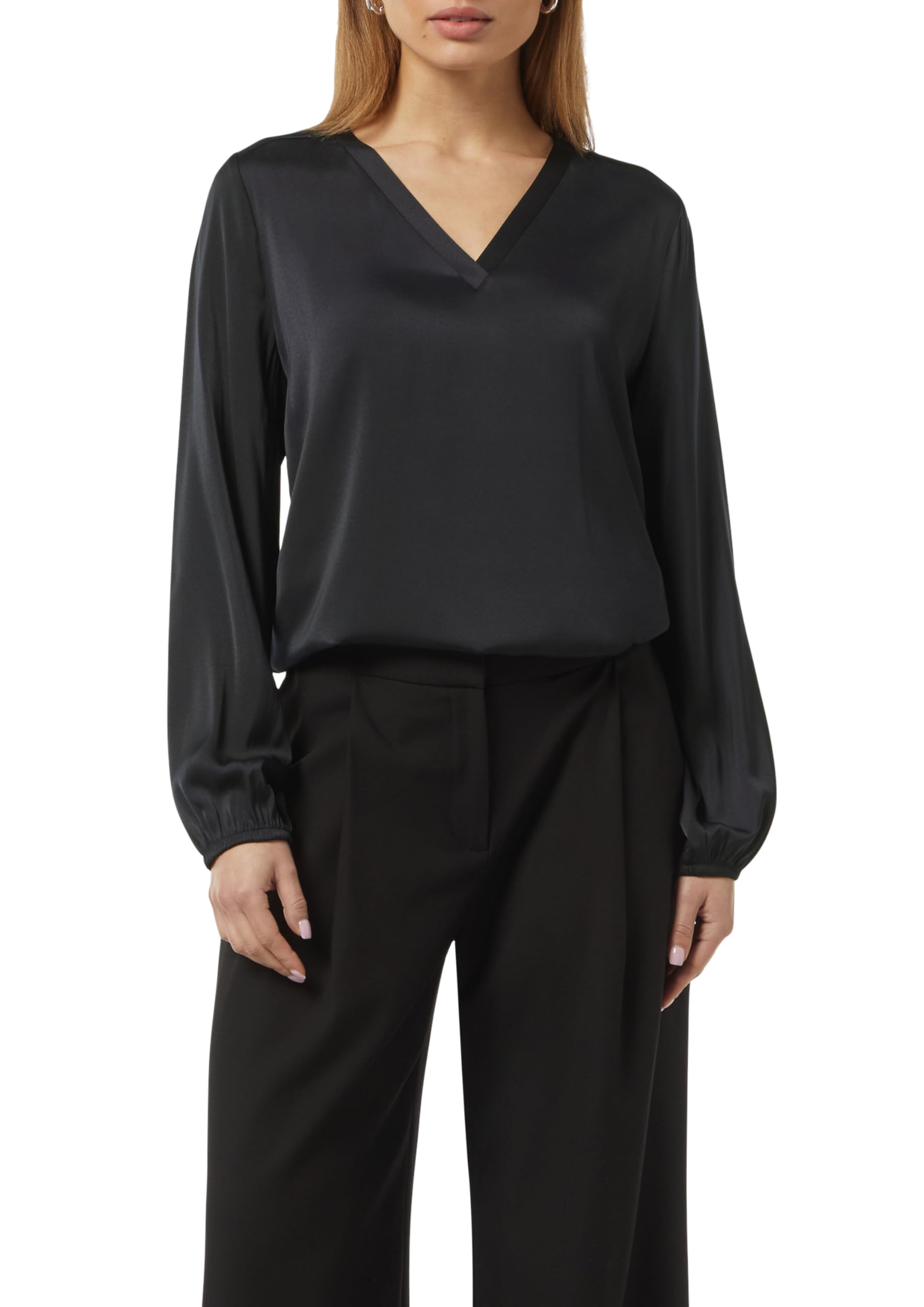 comma-satin-bluse-v-ausschnitt-elastisch-gr-34 image 1