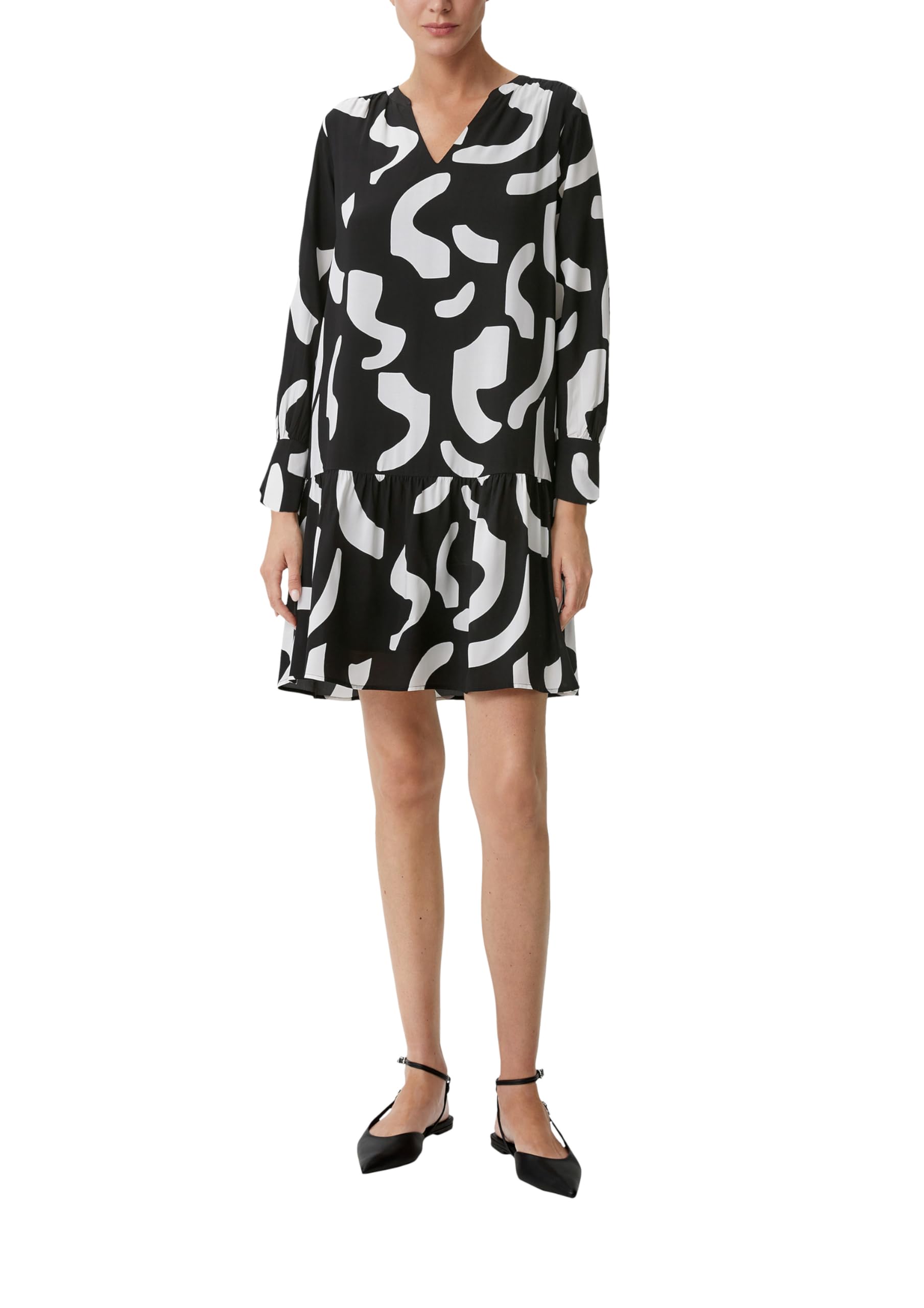 comma-allover-print-kleid-gr-38-v-ausschnitt image 1