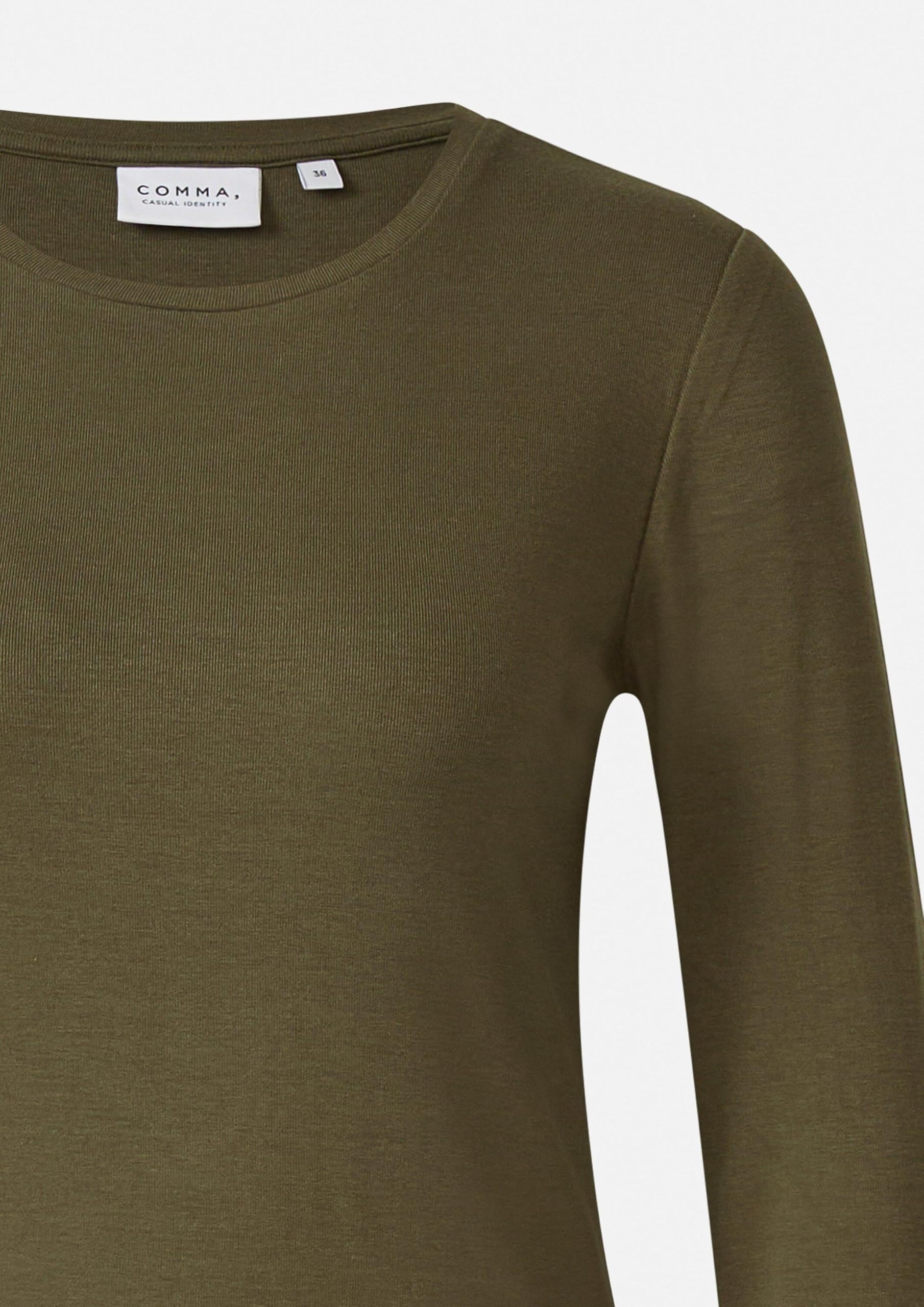 comma-longsleeve-t-shirt-schmal-44-olivgr-n-logo image 6