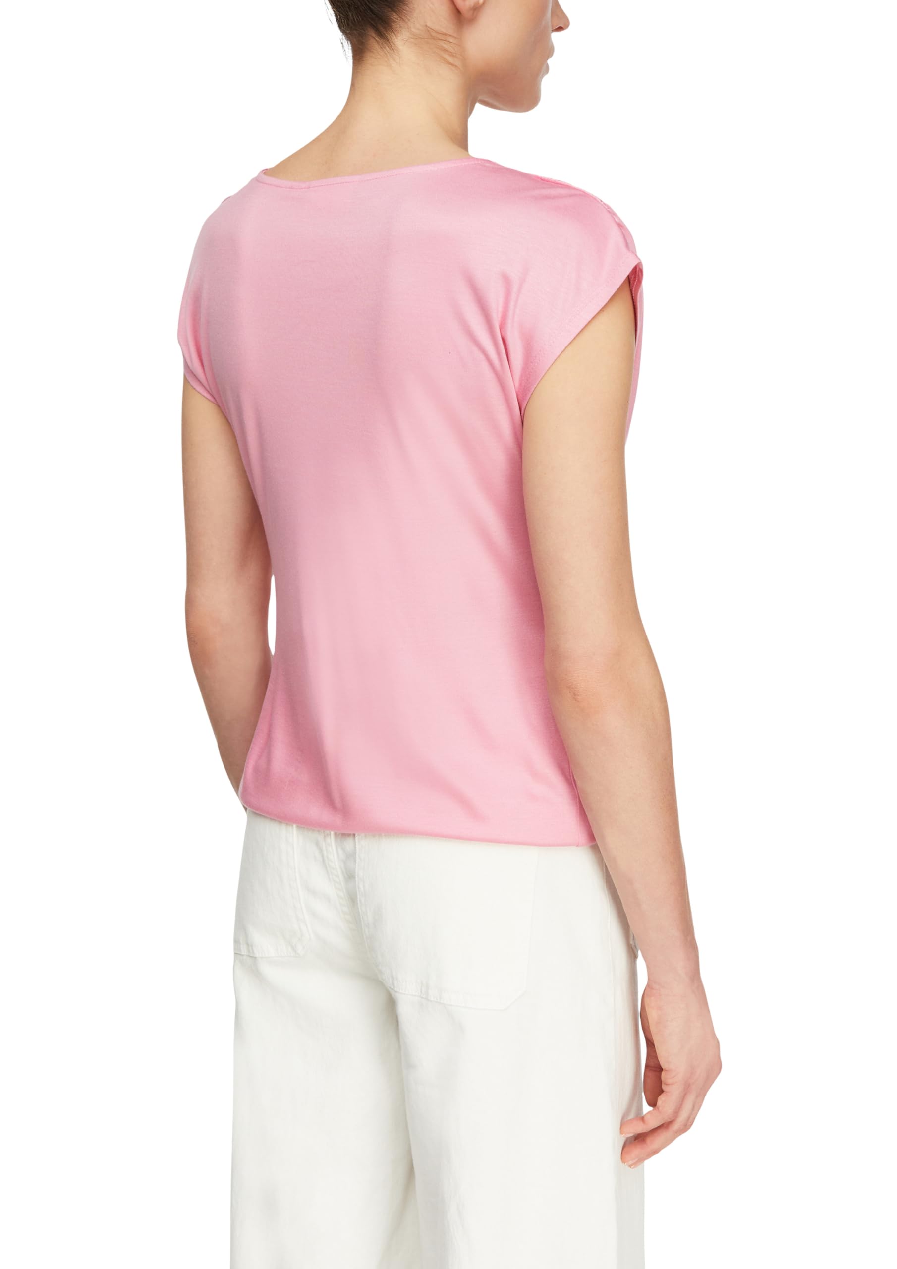 comma-t-shirt-tailliert-jersey-gr-36-rosa-rundhals-falte image 2