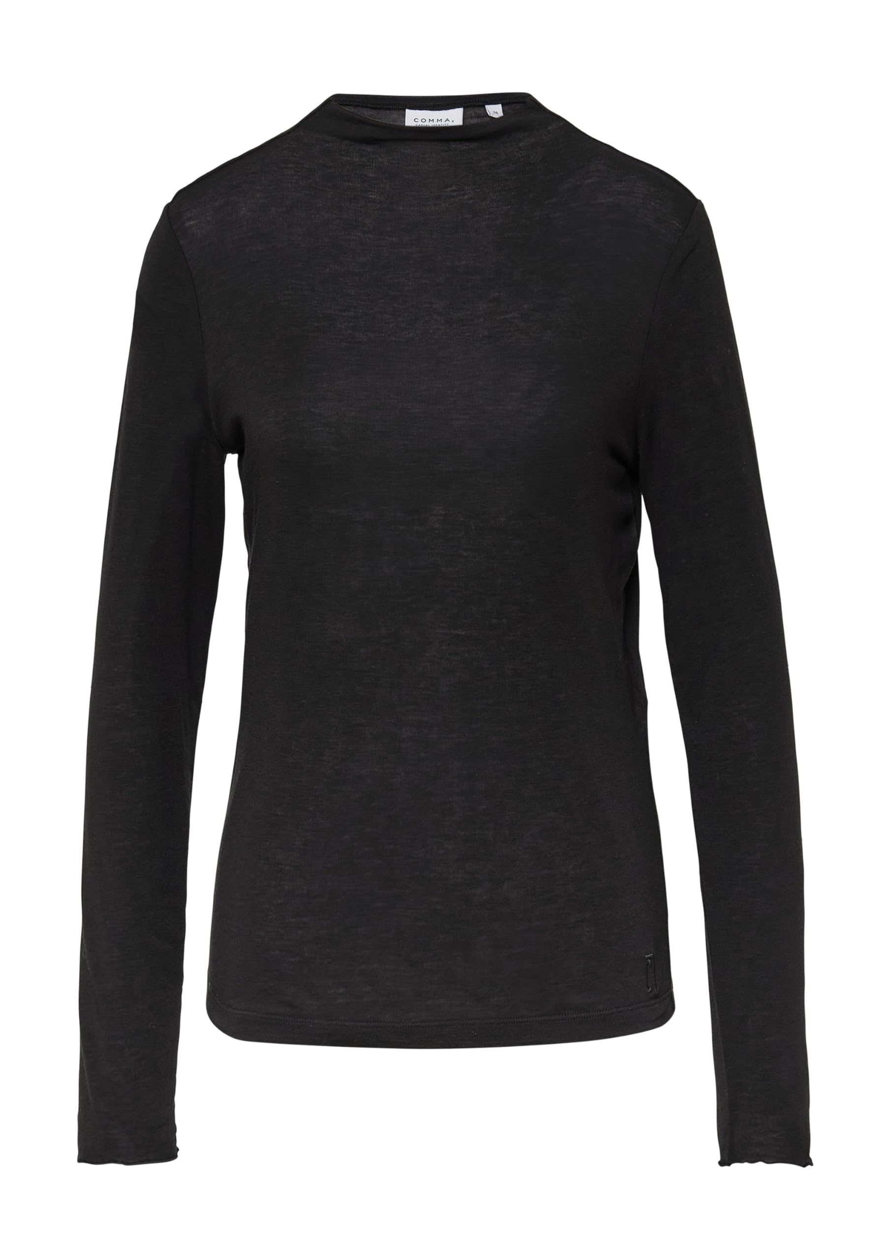 comma-semitransparentes-longsleeve-slim-fit-gr-44-schwarz image 3