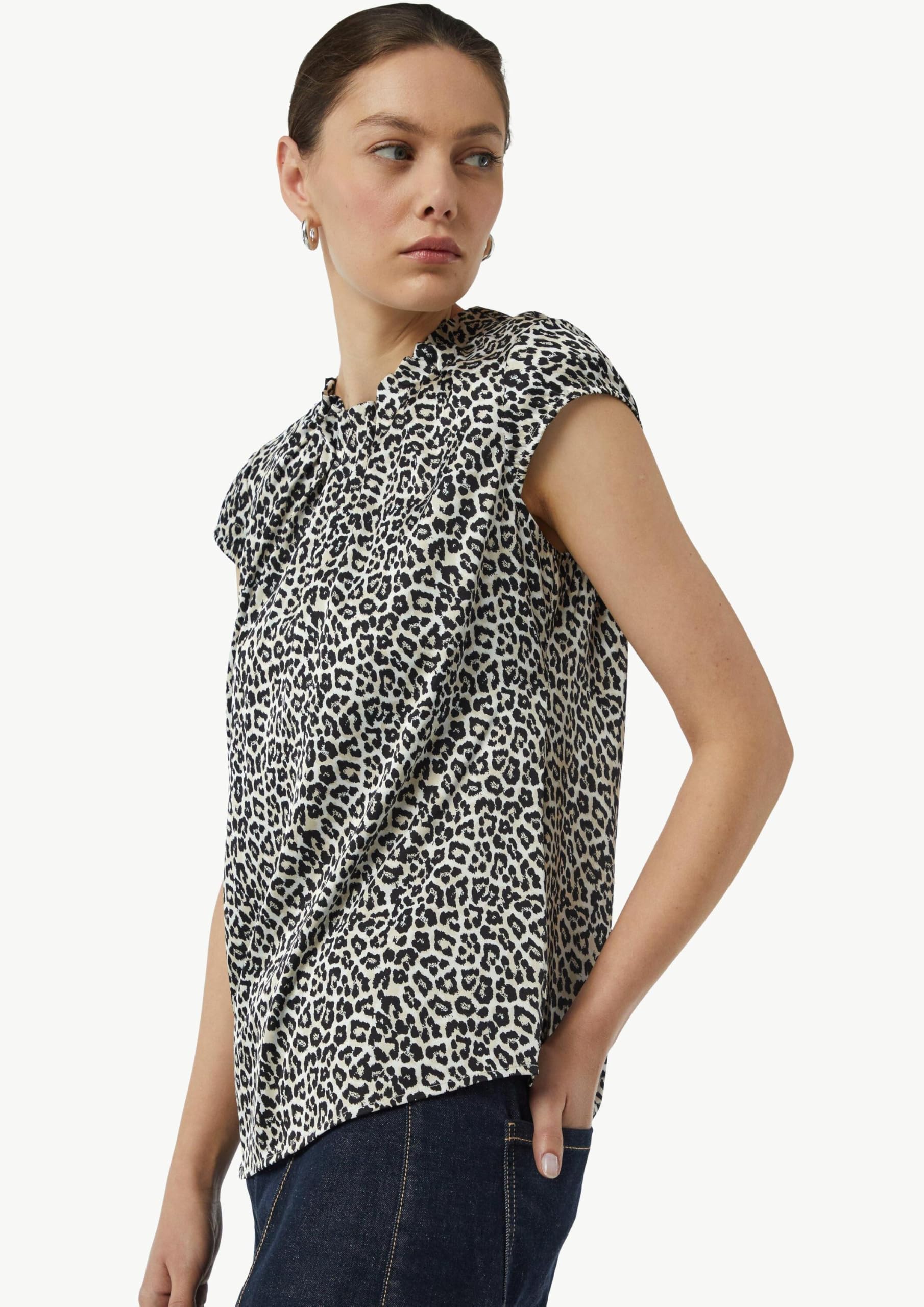 comma-blouses-satinbluse-mit-kapp-rmeln-gr-40-gemustert image 5