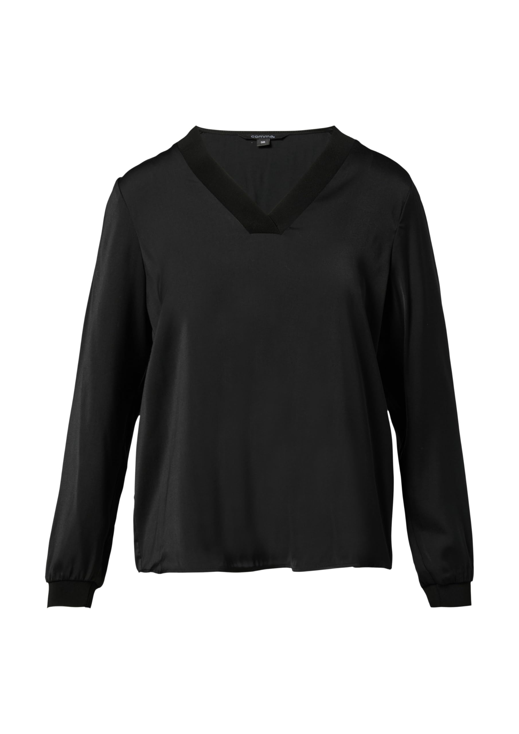 comma-satin-bluse-mit-rippb-ndchen-schwarz image 3