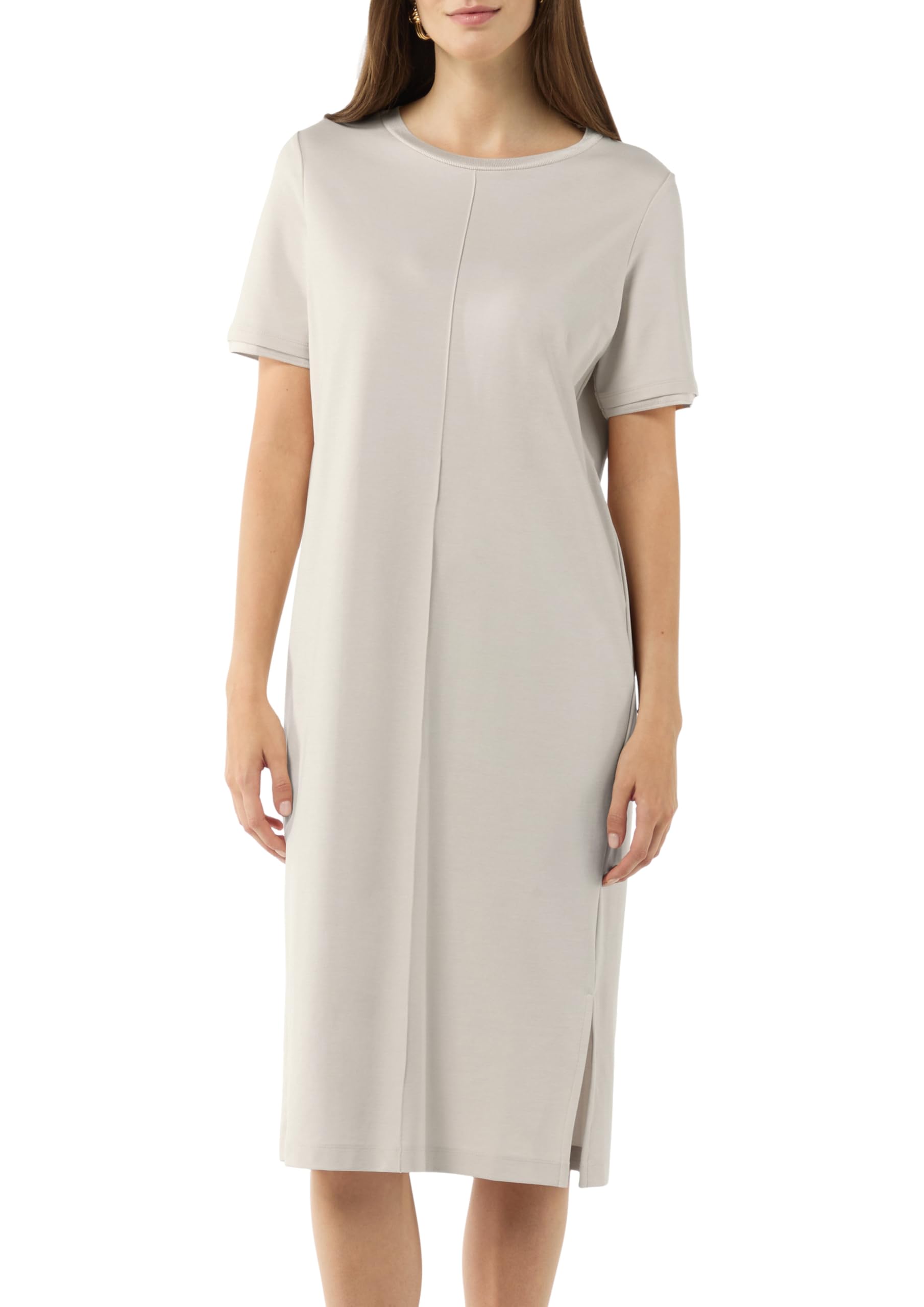 comma-t-shirt-kleid-gr-42-helles-beige-mit-schlitzsaum image 7