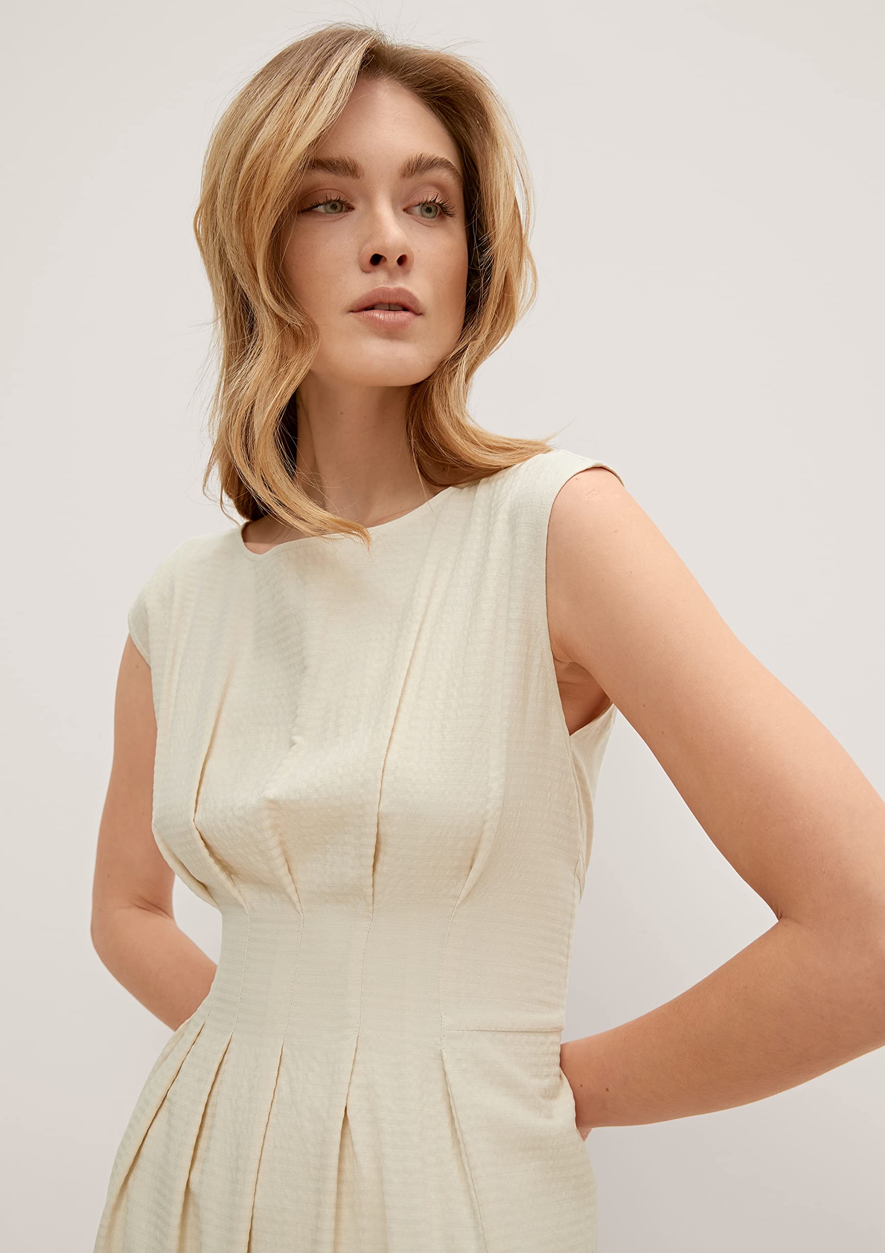 comma-kurz-kleid-beige-gr-40-raffdetail image 4