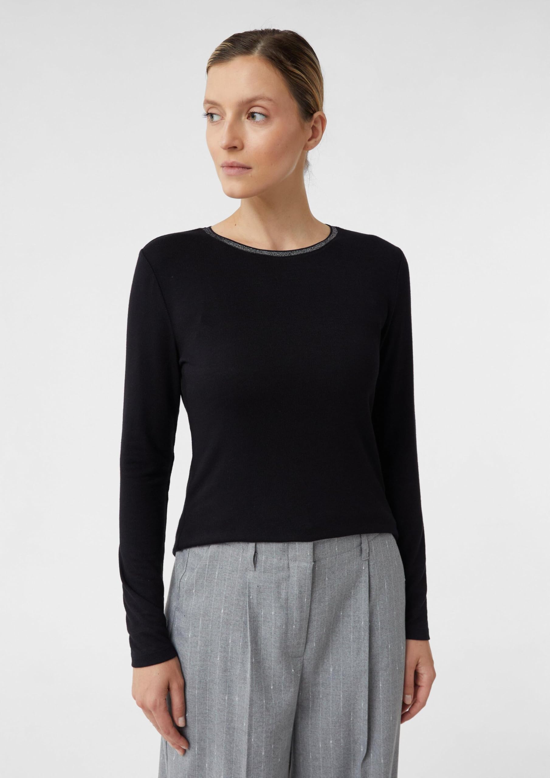 comma-longsleeve-slim-fit-glitzer-schwarz-9999-gr-40 image 6