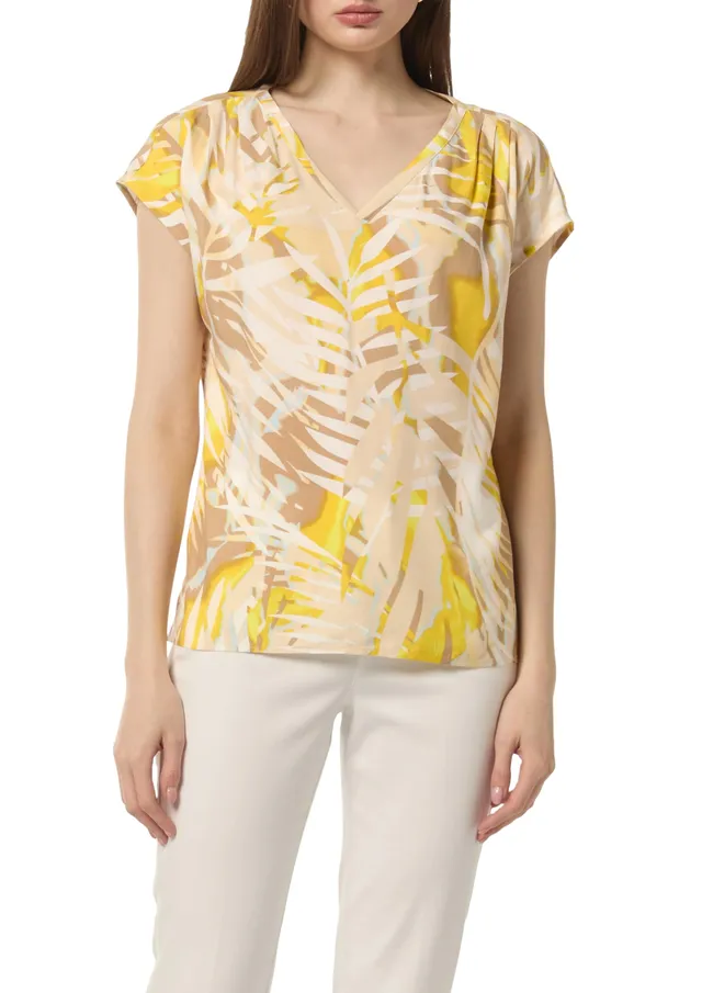 comma-bluse-damen-gelb-mehrfarbig-allover-gr-36 image 1