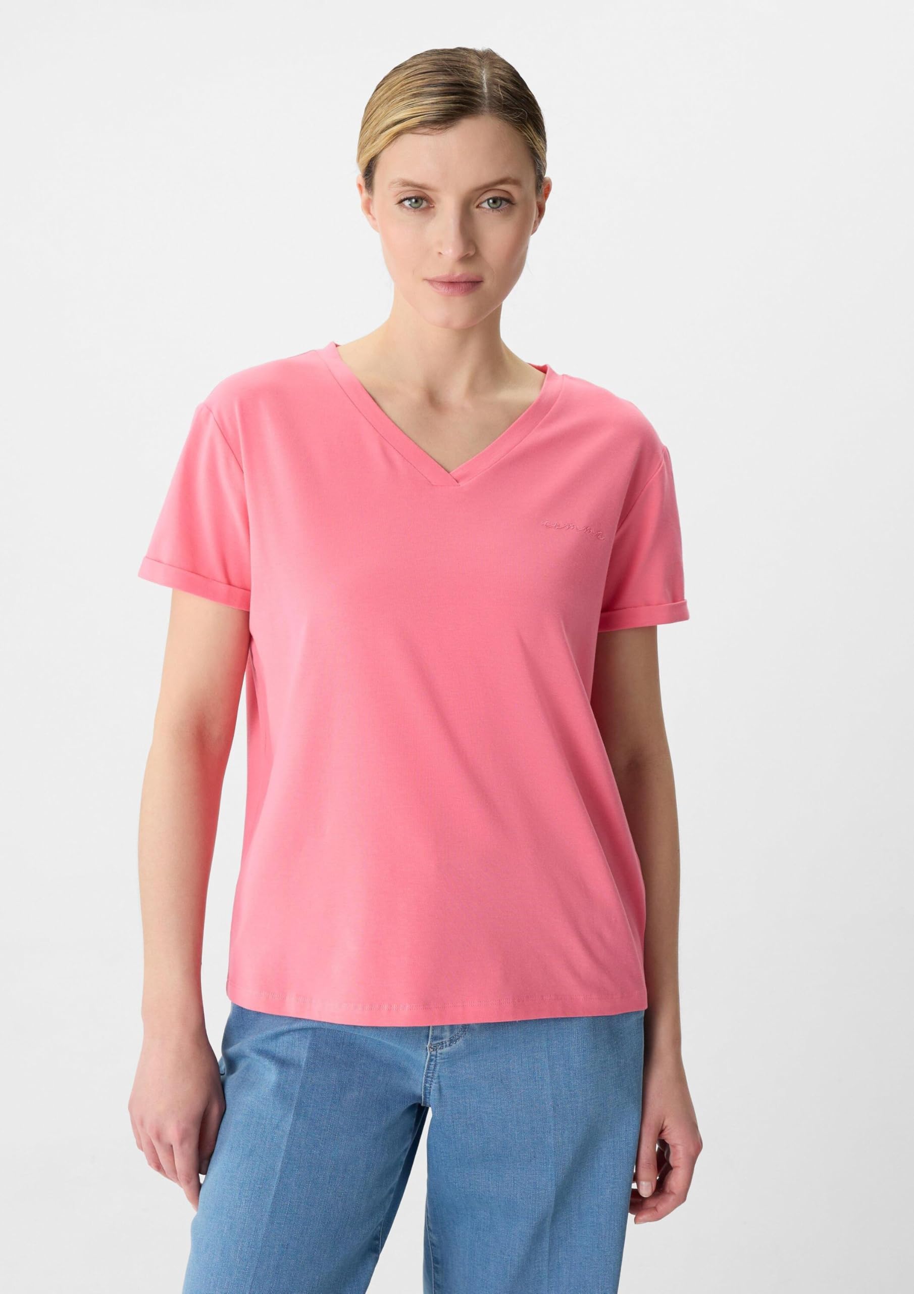 comma-t-shirt-relaxed-fit-v-ausschnitt-logo-stickerei image 6
