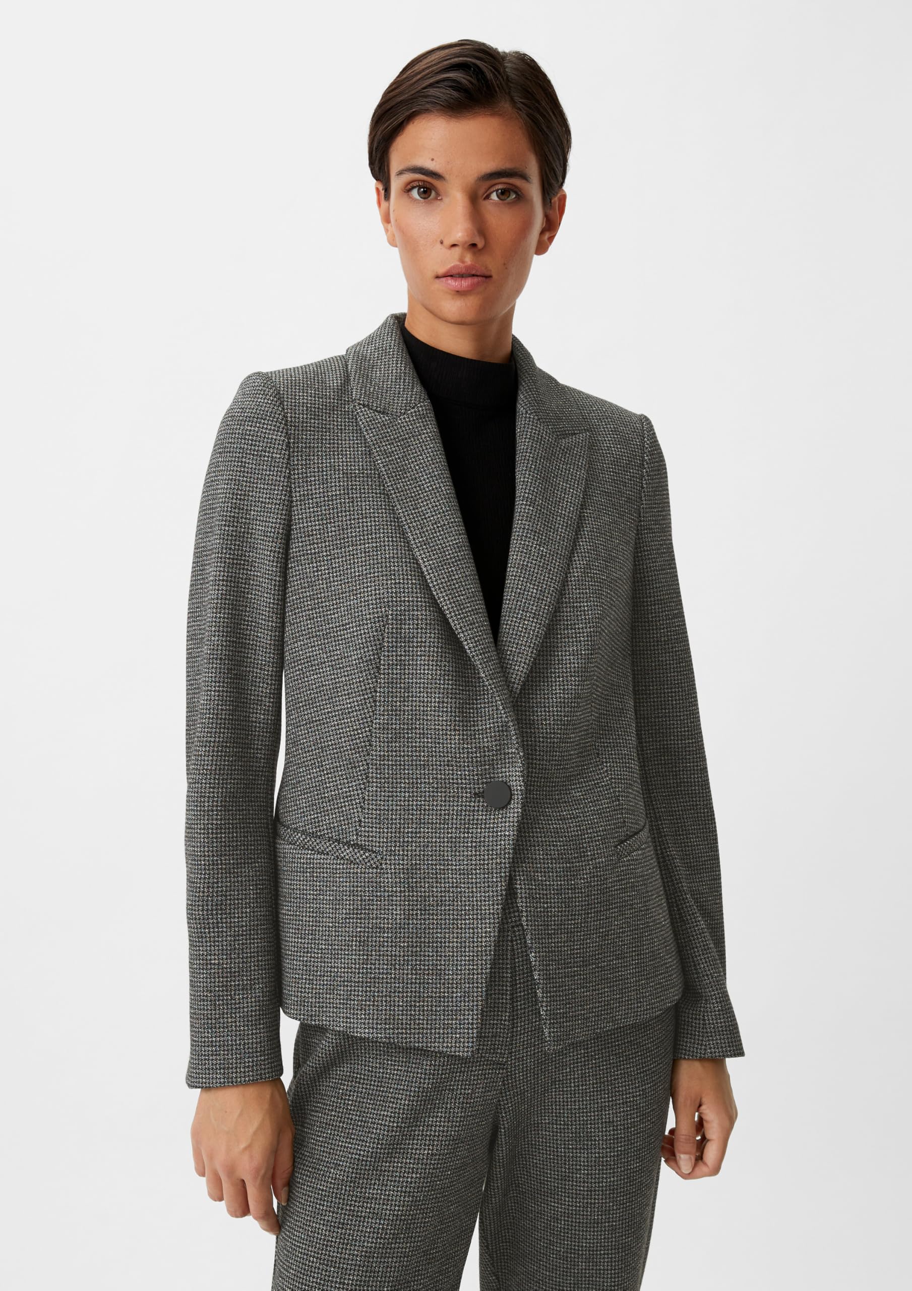 comma-blazer-pepita-muster-jacquard-schwarz-gr-40 image 5