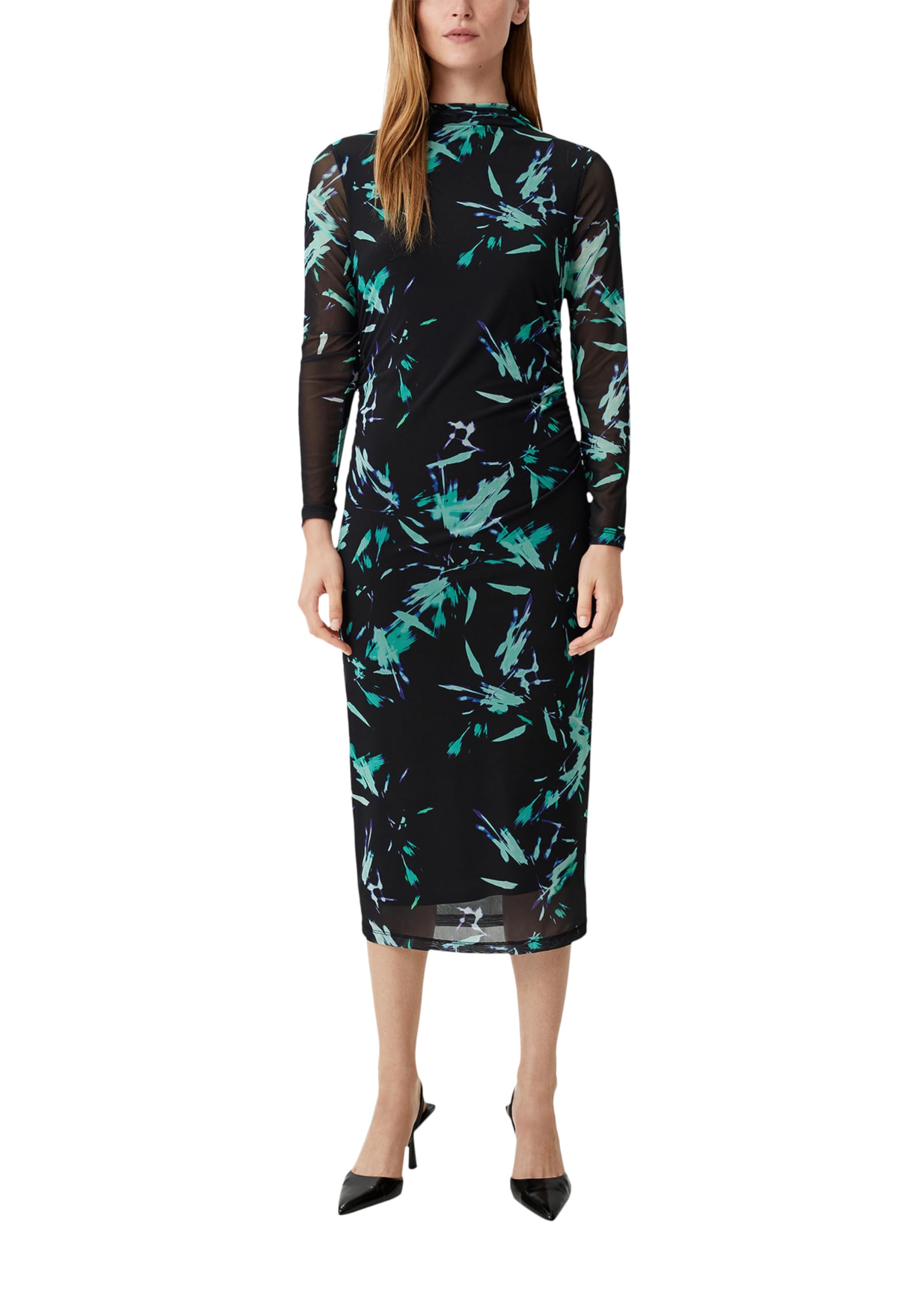 comma-midikleid-mesh-gr-38-kleid-slim-fit-allover-print image 1