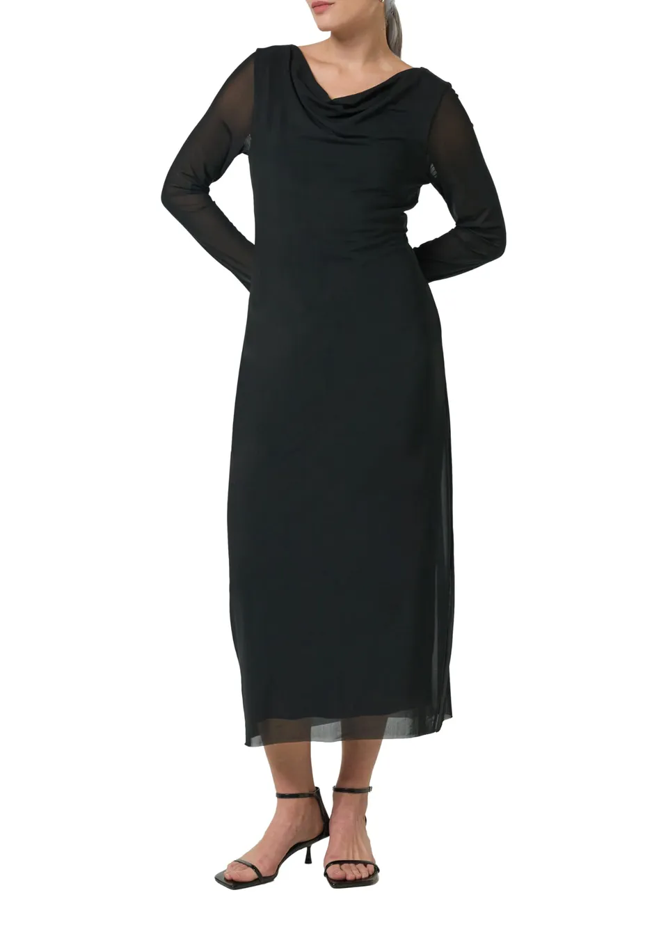 comma-2158110-kleid-mit-mesh-damen-kleid-gr-e-40 image 1