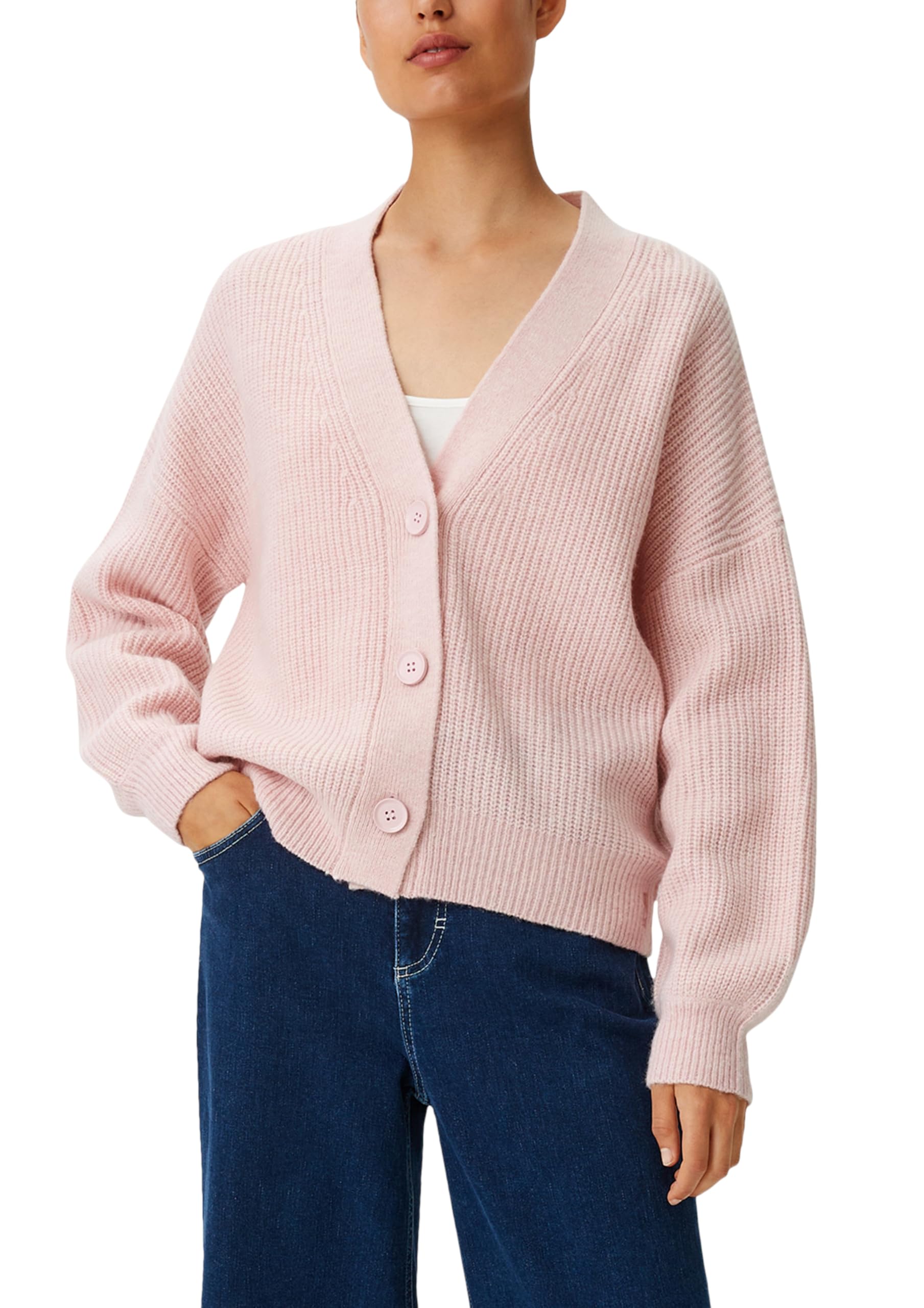 comma-strickjacke-mit-volumin-sen-rmeln-pink-wollmix image 7