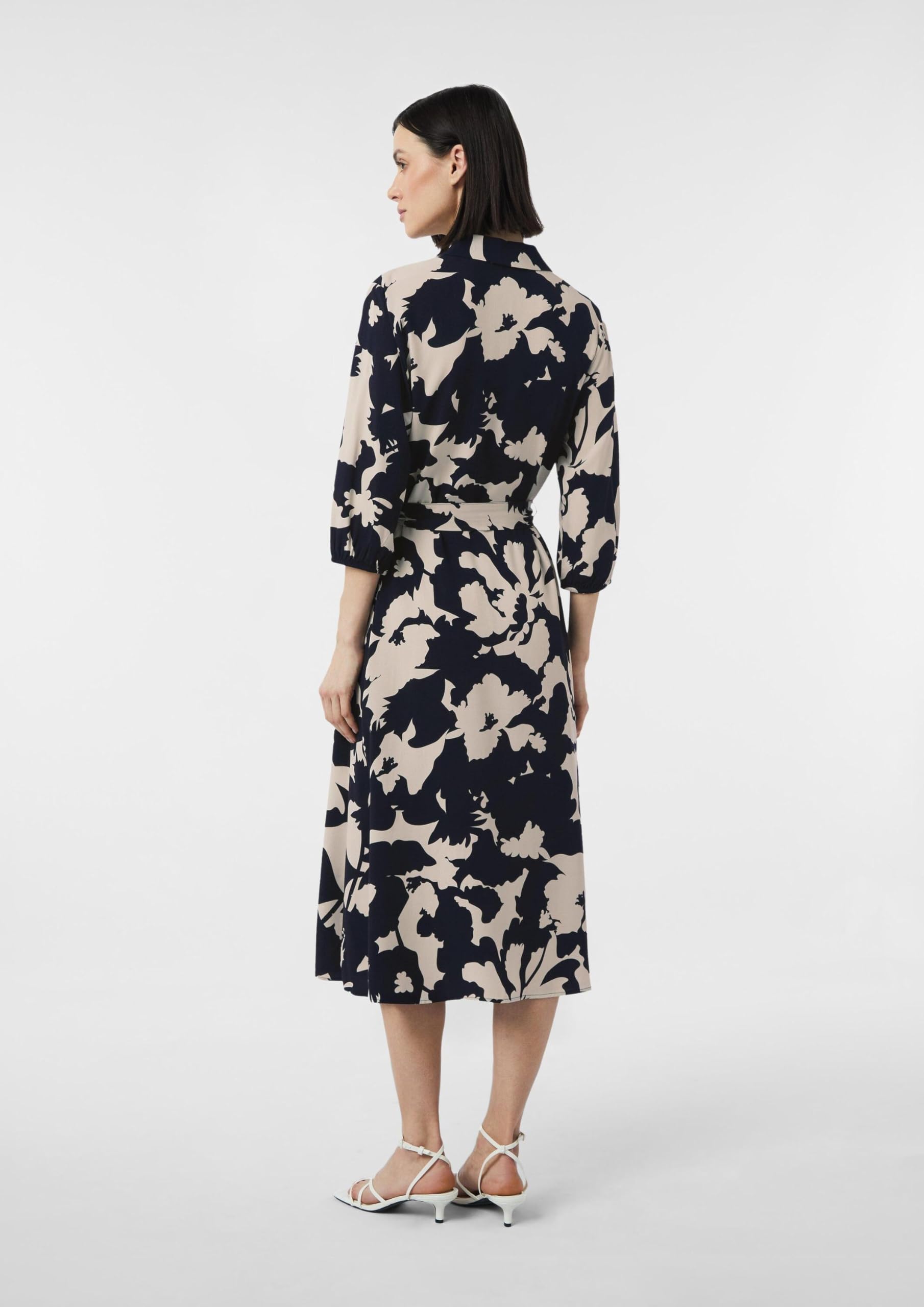 comma-hemdblusenkleid-midi-mit-bindeg-rtel-midikleid image 8
