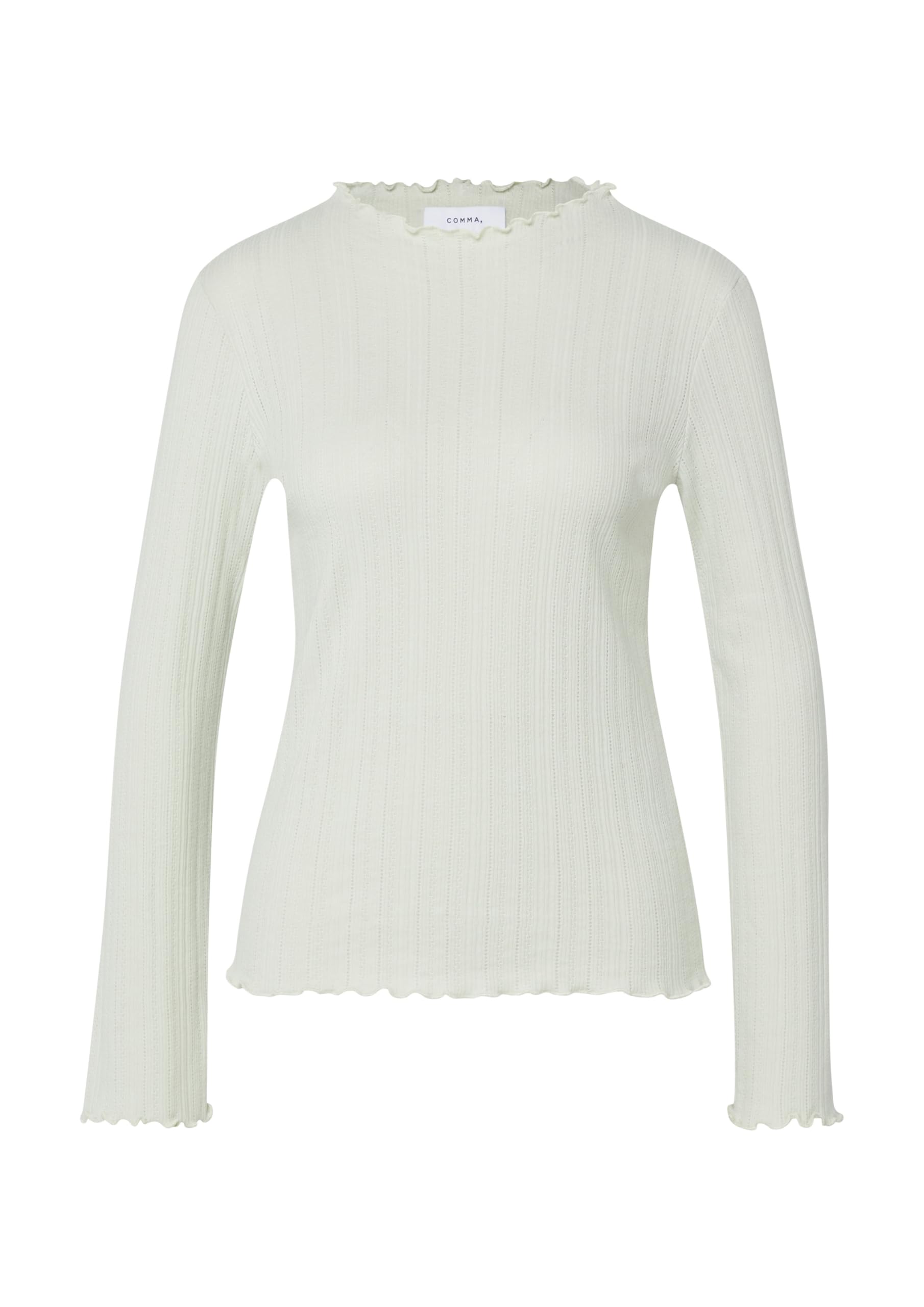 comma-damen-langarmshirt-stehkragen-slim-fit-salbeigr-n-38 image 3